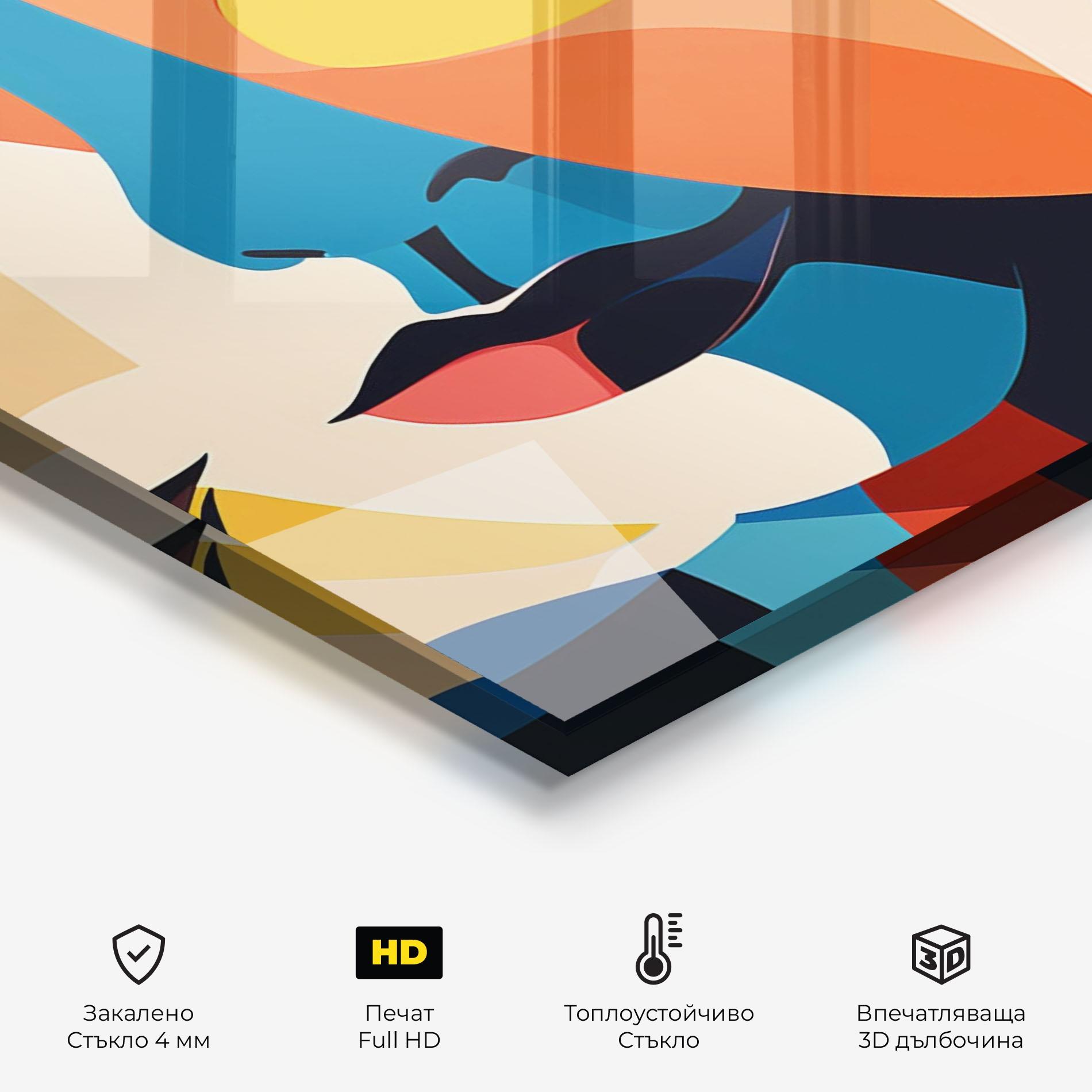 Стъклен панел за кухня Beauty Face Collage mockup 2