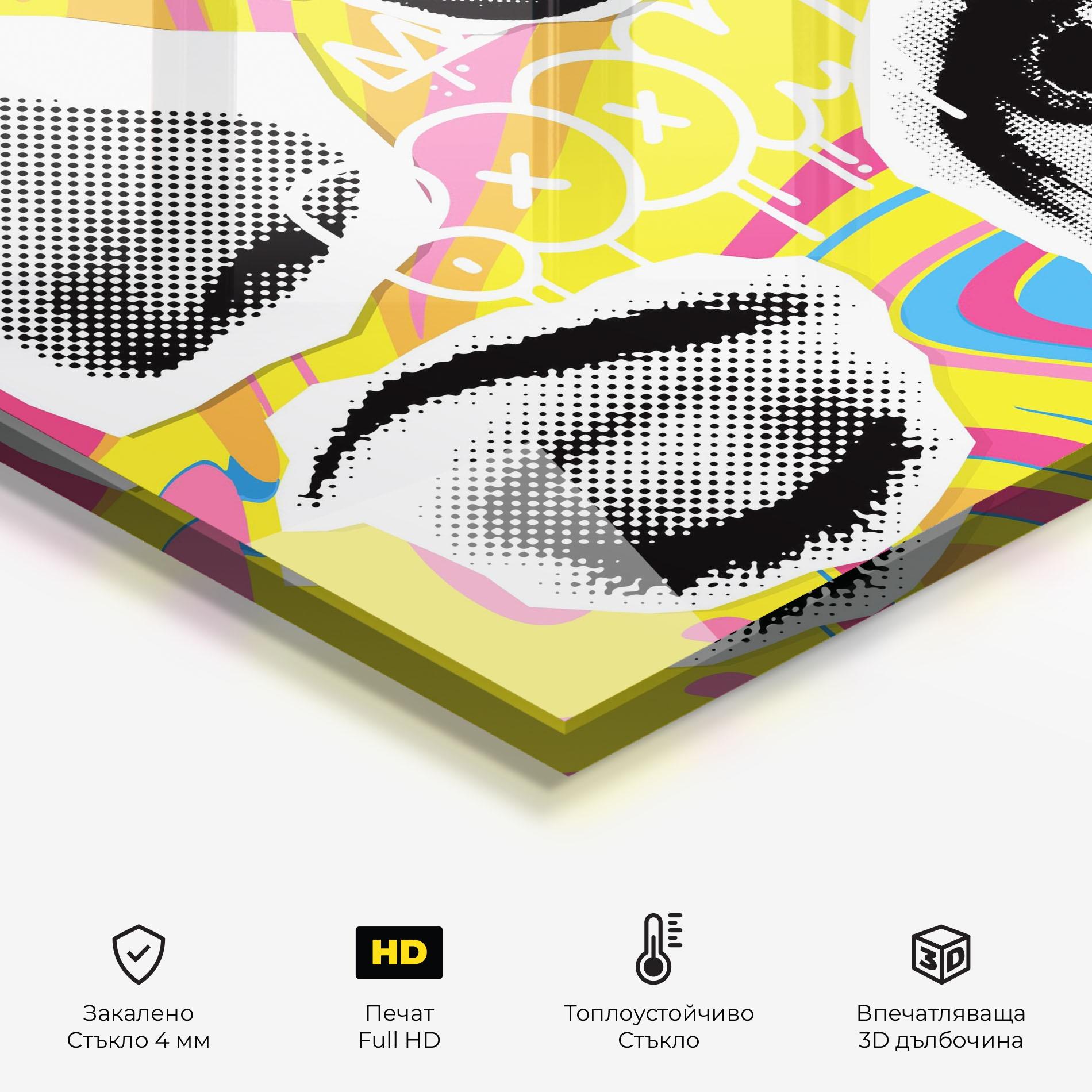 Стъклен панел за кухня Boom 90s mockup 2