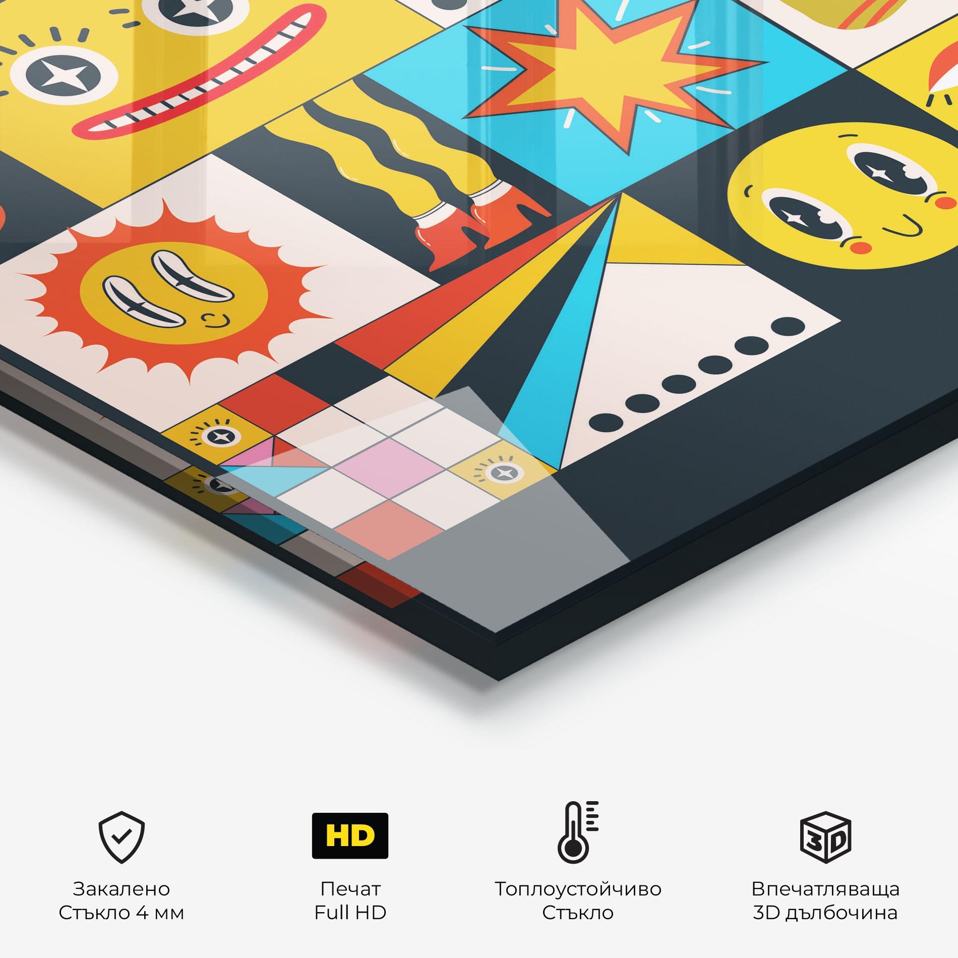 Стъклен панел за кухня Cool Eye Shape mockup 2