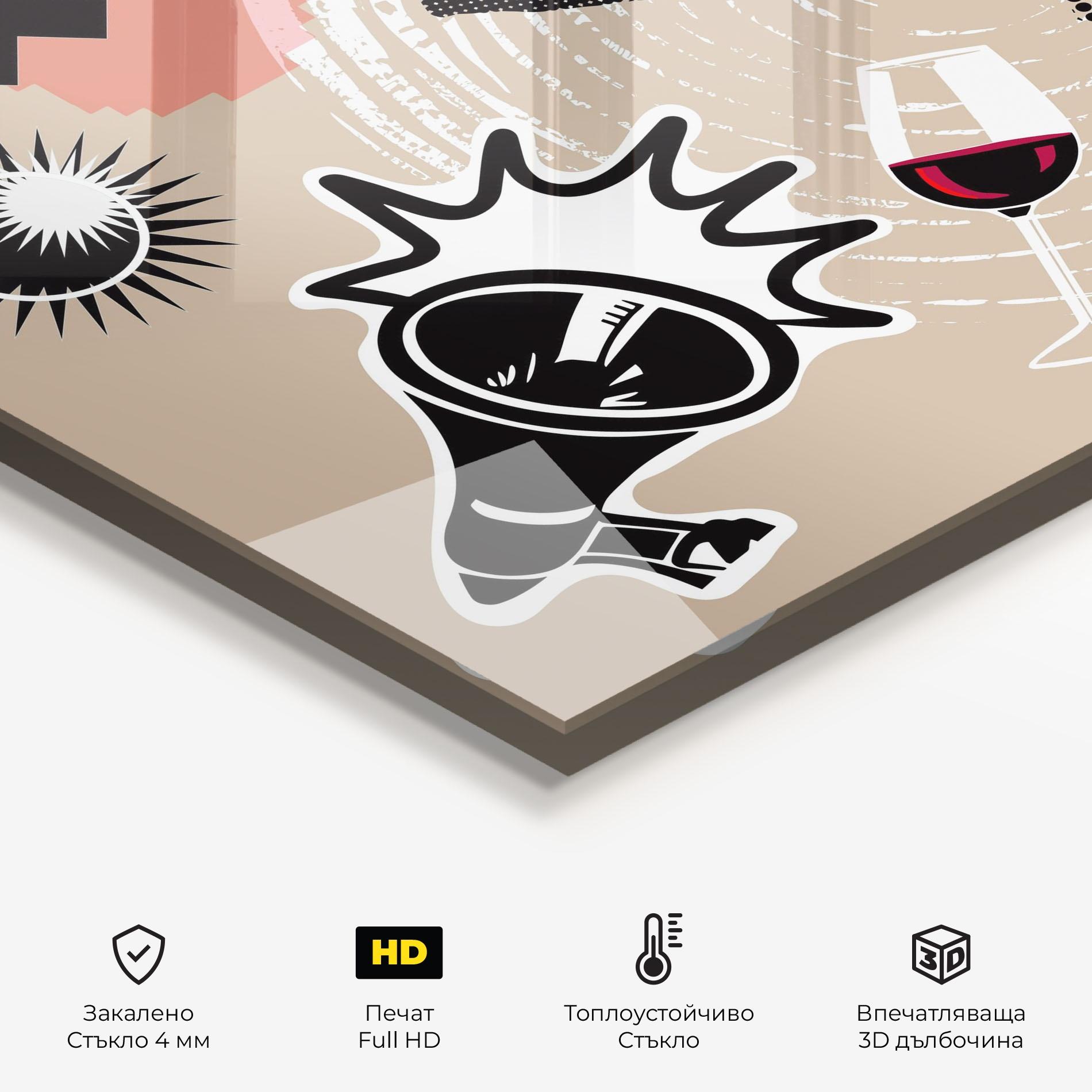 Стъклен панел за кухня Lips Mouth Collage mockup 2