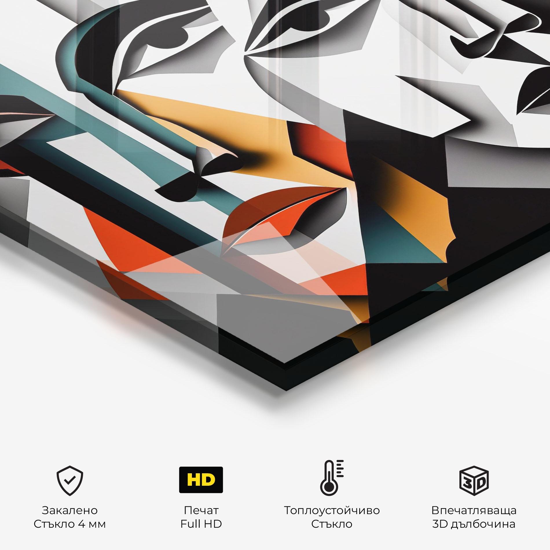 Стъклен панел за кухня Mix Faces Collage mockup 2