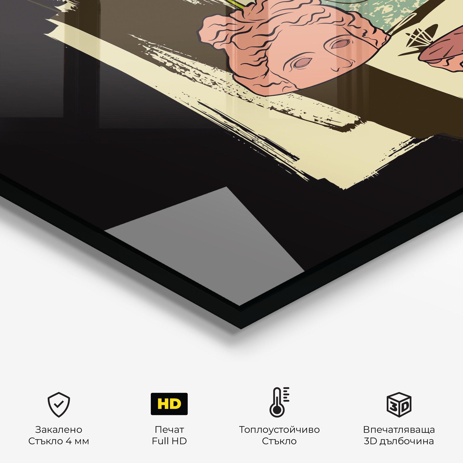 Стъклен панел за кухня Statue Fruit mockup 2