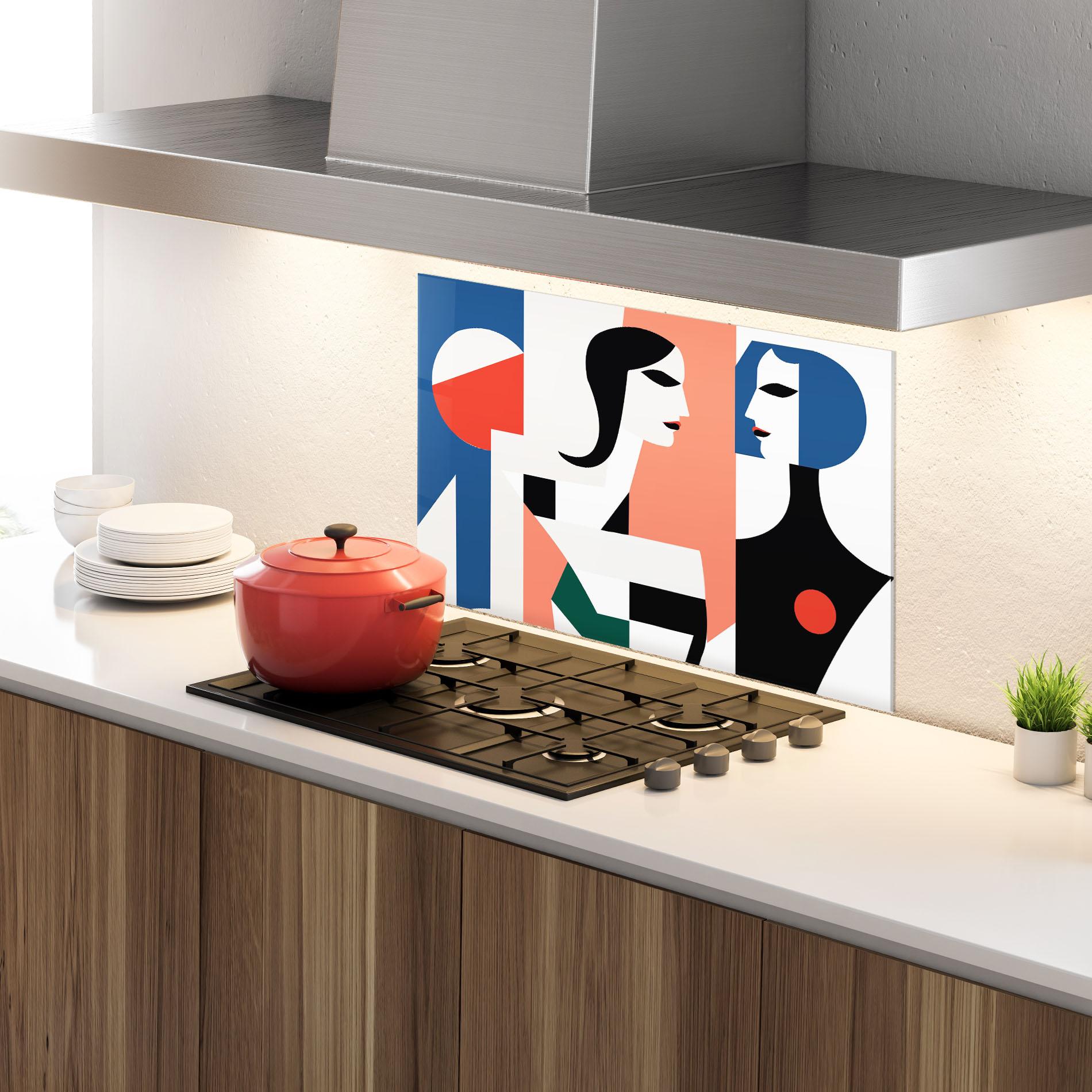 Стъклен панел за кухня Abstract Talk mockup 4