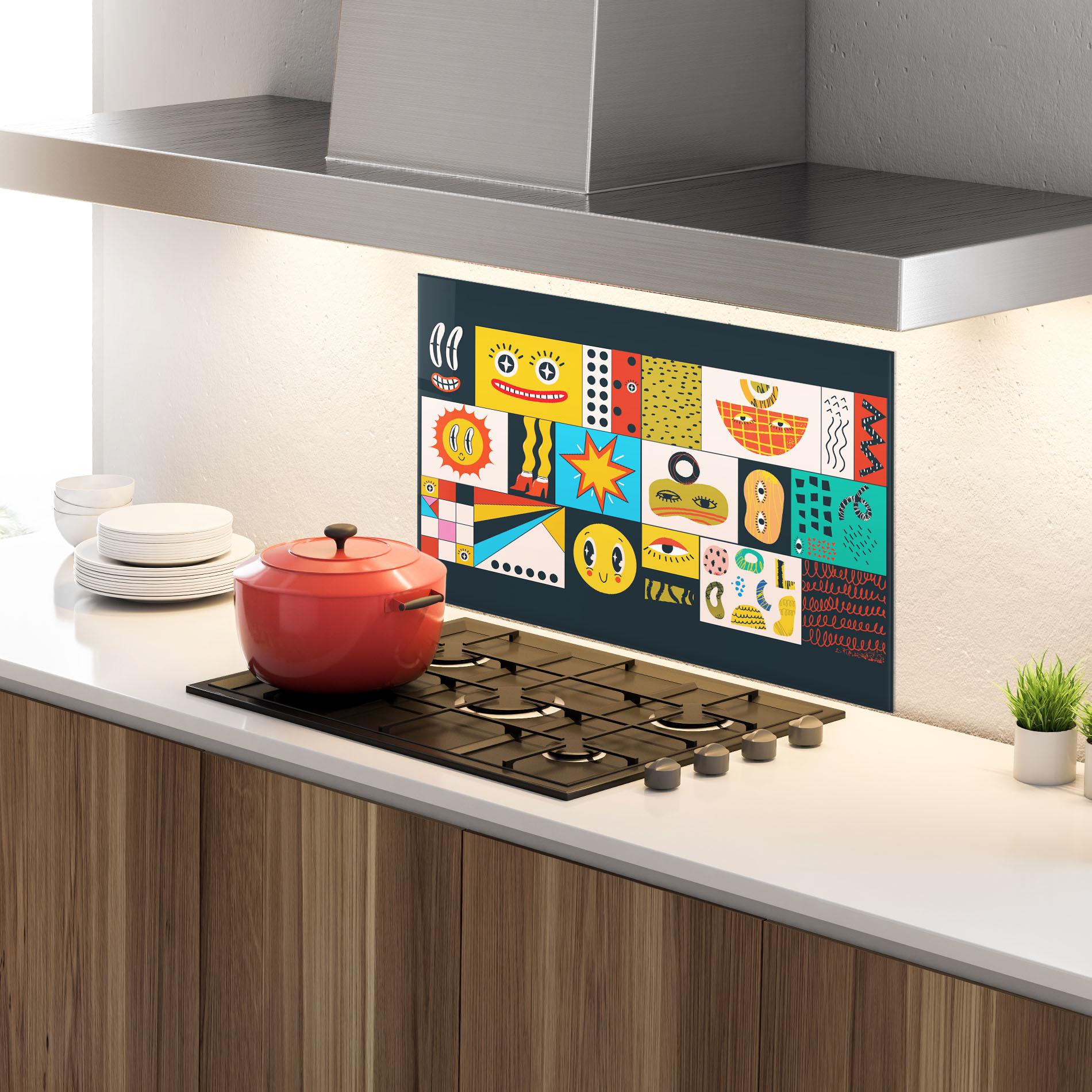 Стъклен панел за кухня Cool Eye Shape mockup 4