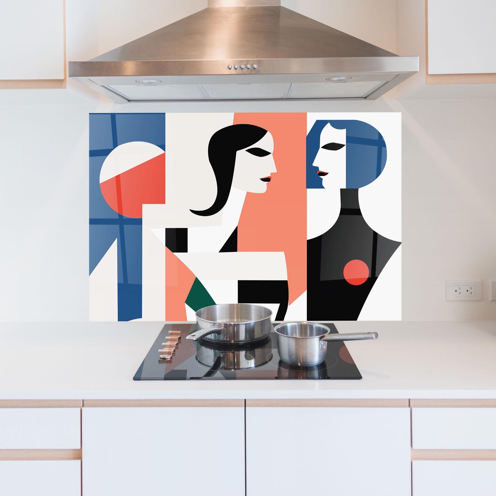 Стъклен панел за кухня Abstract Talk mockup 5