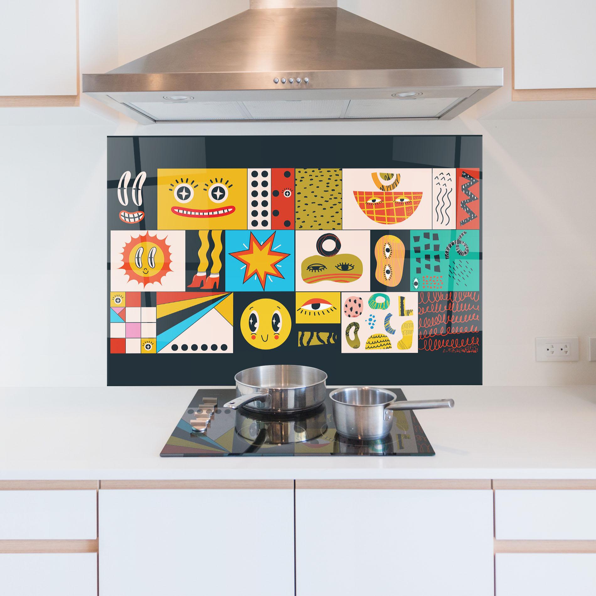 Стъклен панел за кухня Cool Eye Shape mockup 5