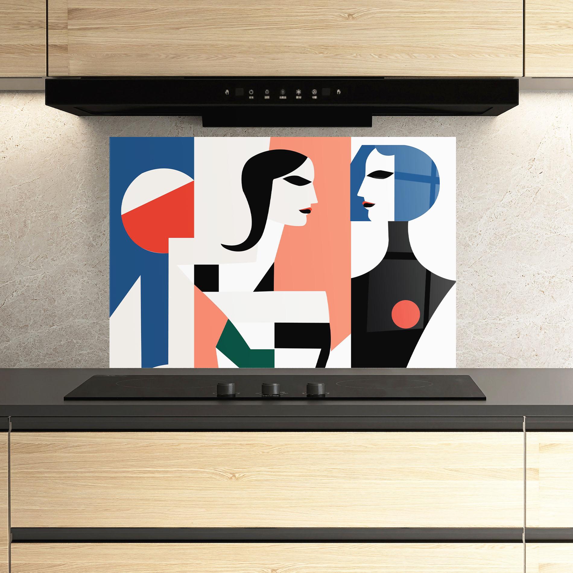 Стъклен панел за кухня Abstract Talk mockup 3