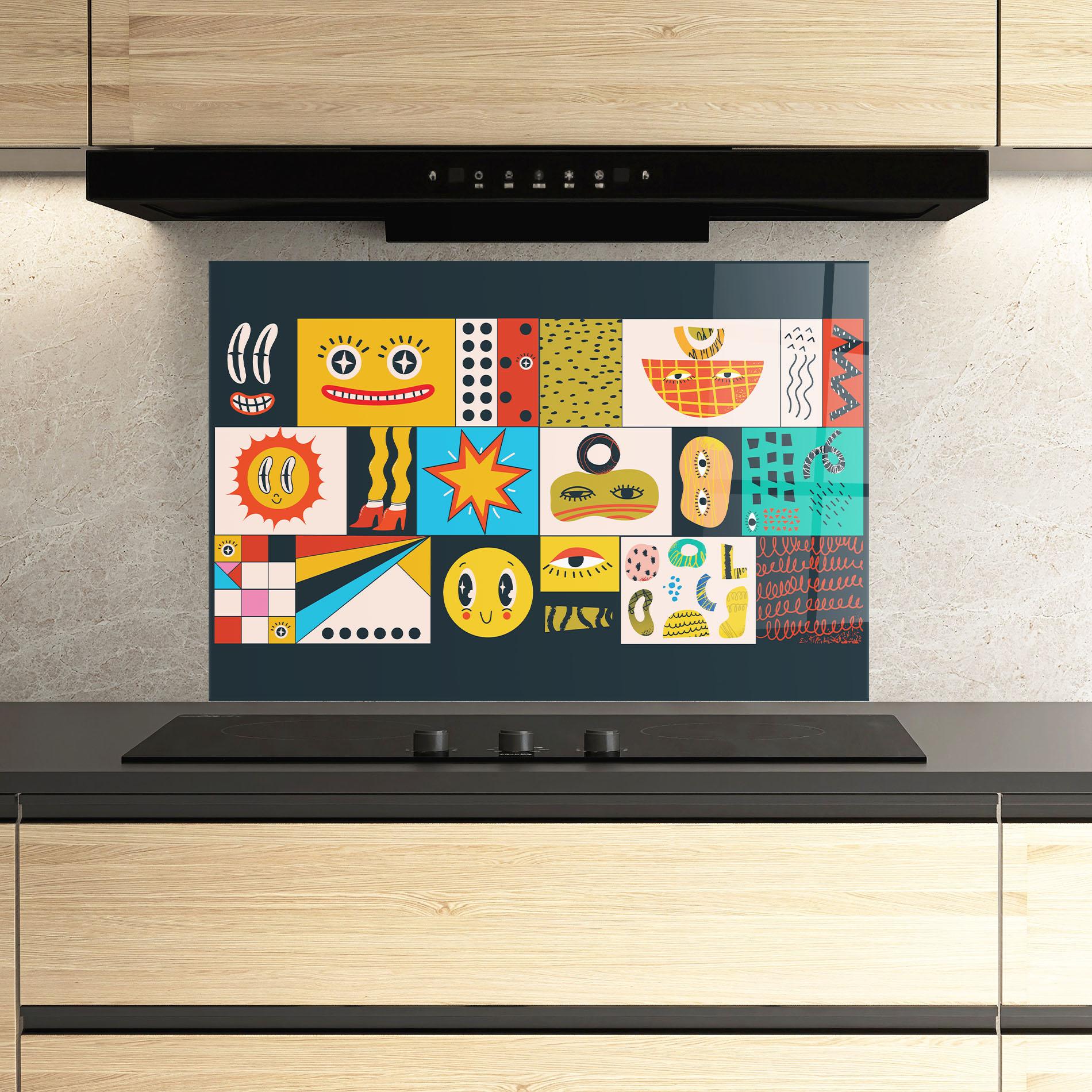 Стъклен панел за кухня Cool Eye Shape mockup 3