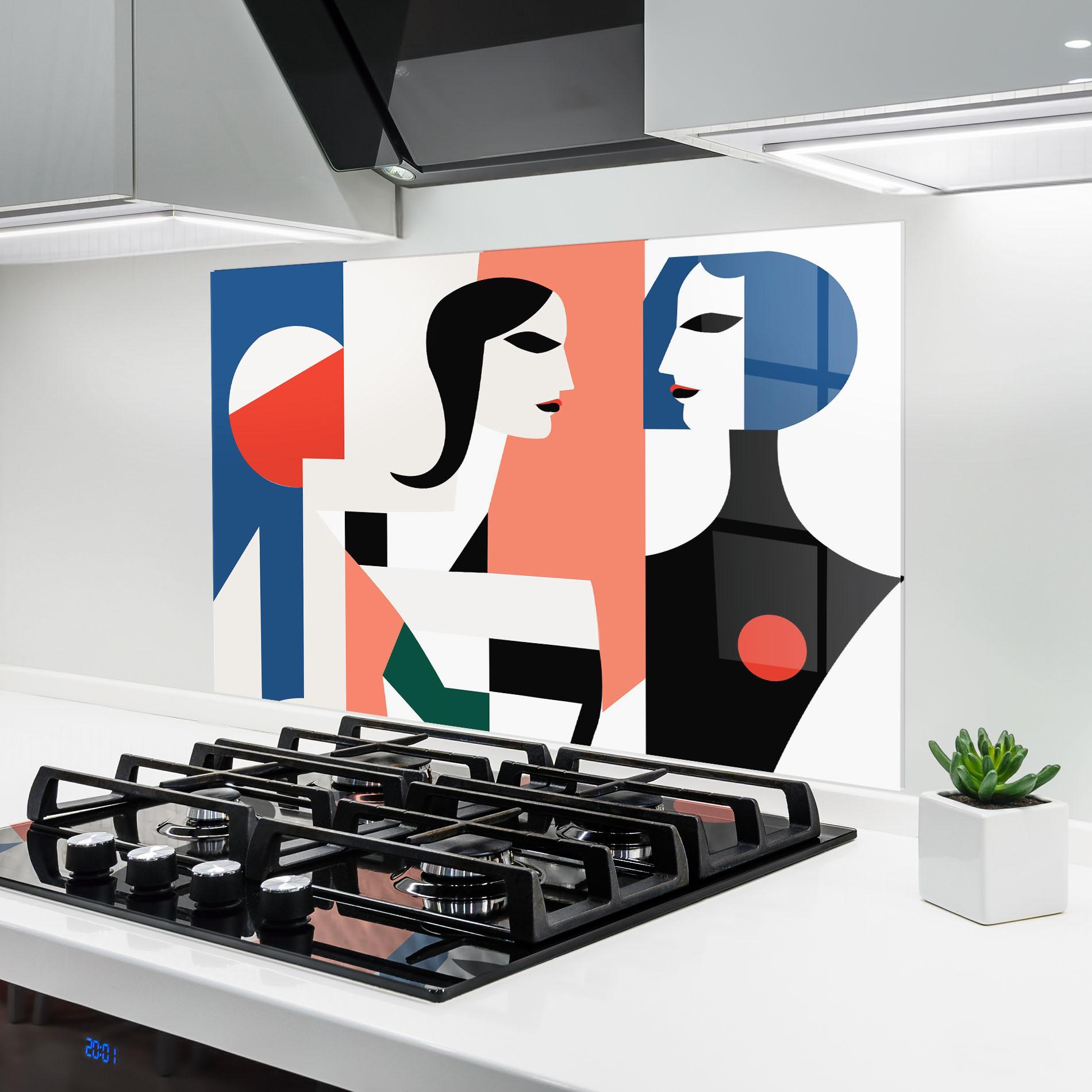 Стъклен панел за кухня Abstract Talk mockup 6