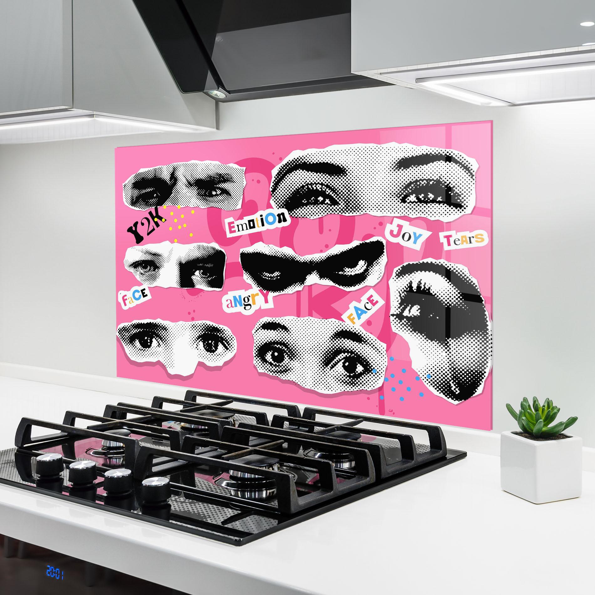 Стъклен панел за кухня Eye Type mockup 6