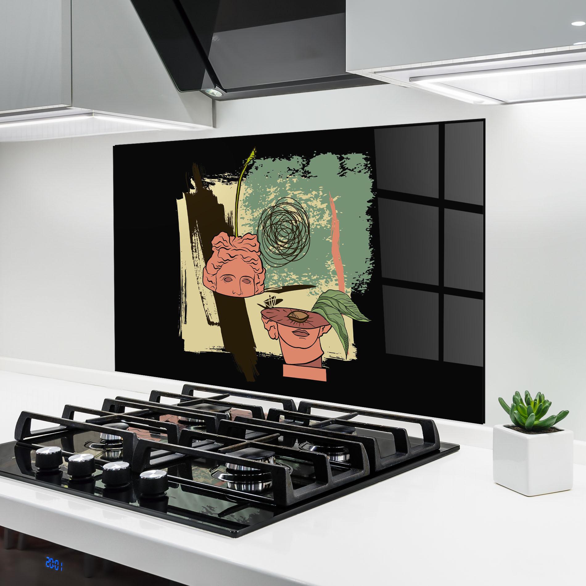 Стъклен панел за кухня Statue Fruit mockup 6