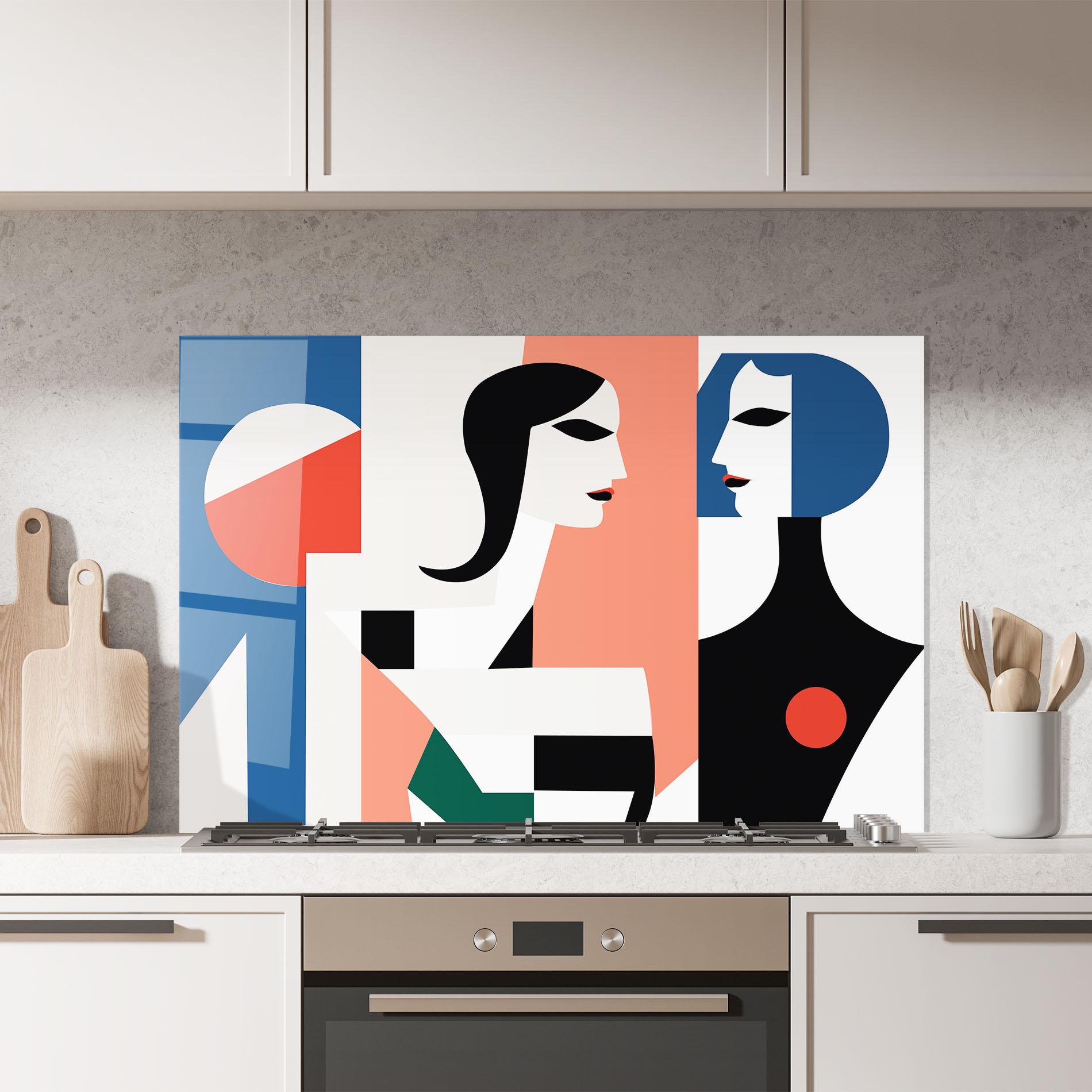 Стъклен панел за кухня Abstract Talk mockup 7