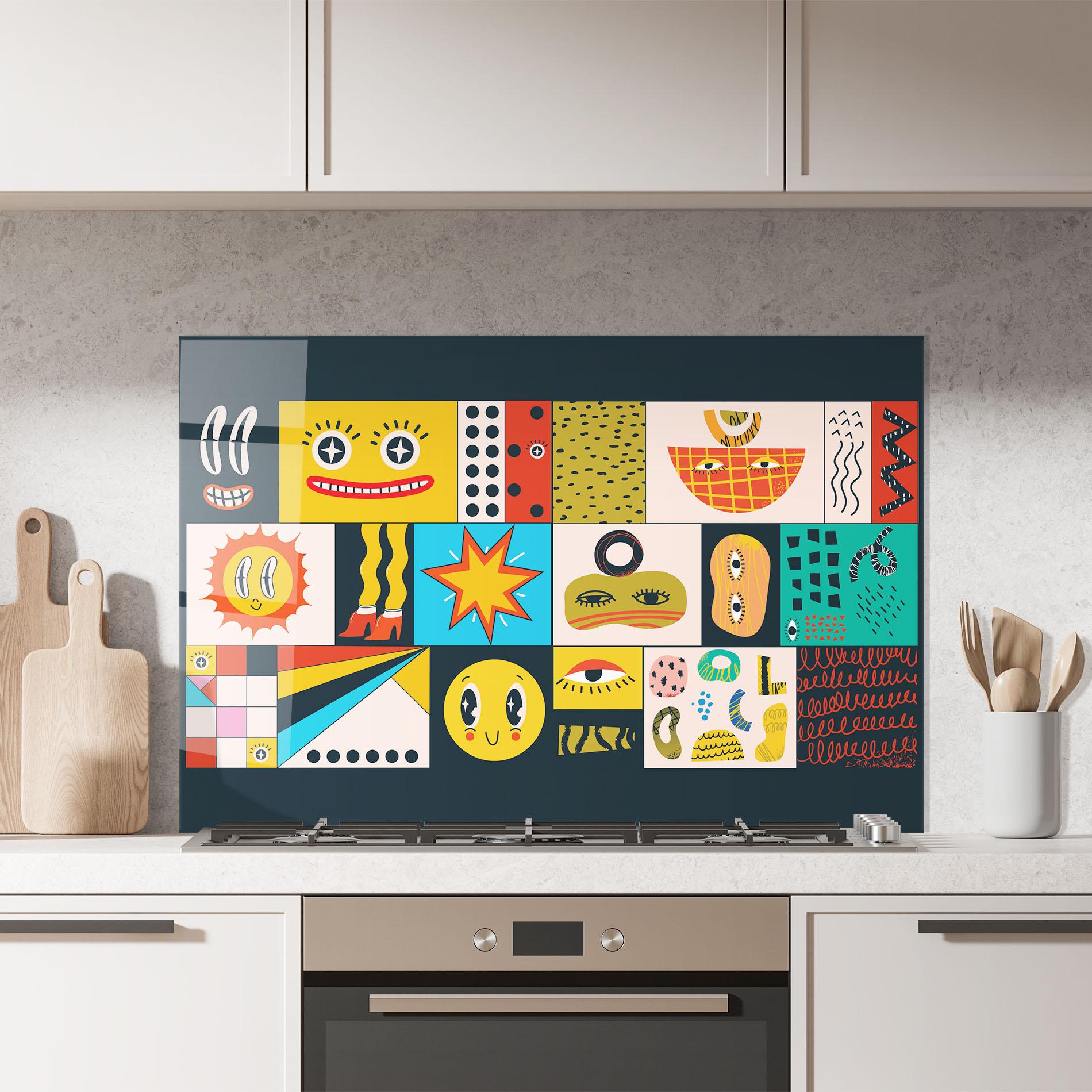 Стъклен панел за кухня Cool Eye Shape mockup 7