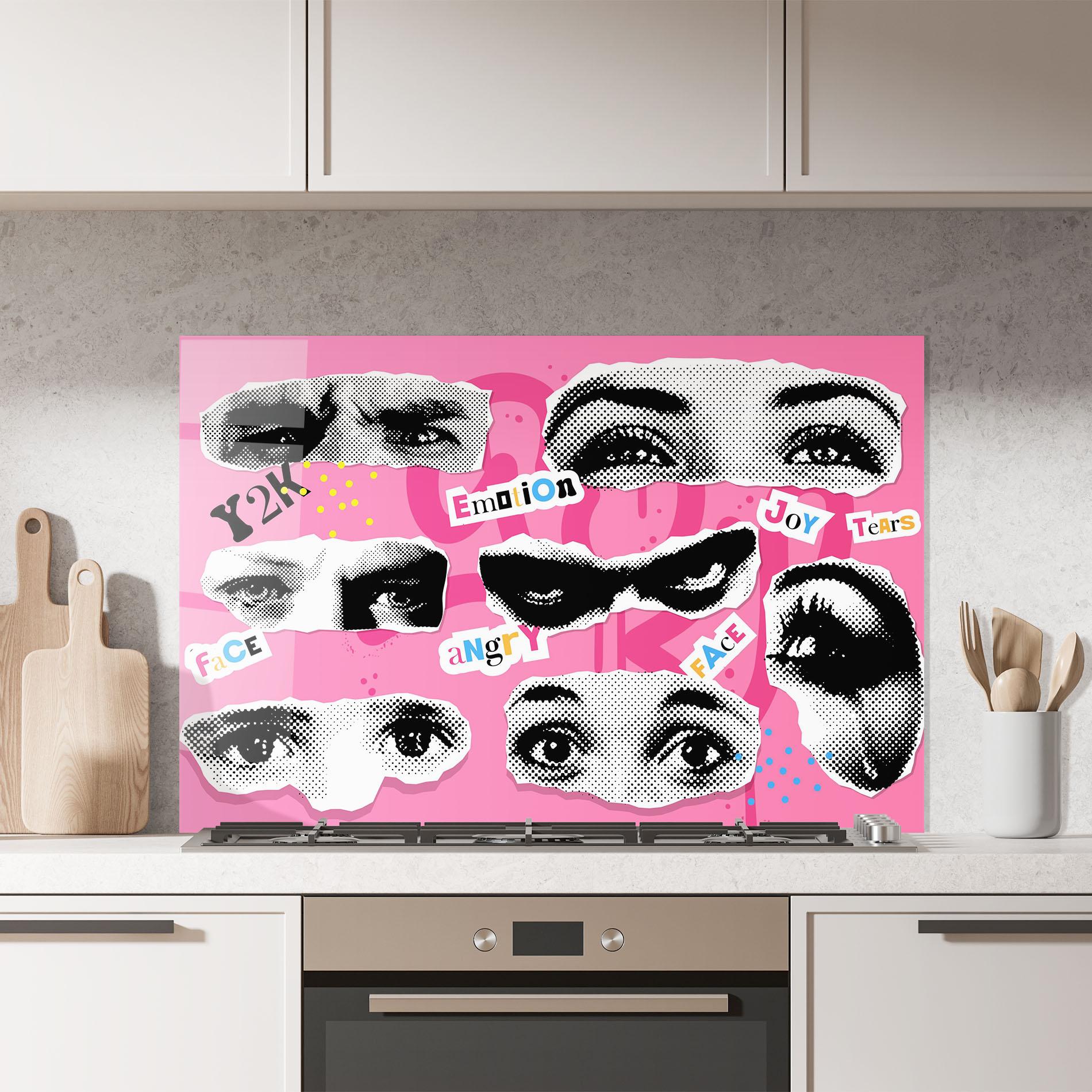 Стъклен панел за кухня Eye Type mockup 7