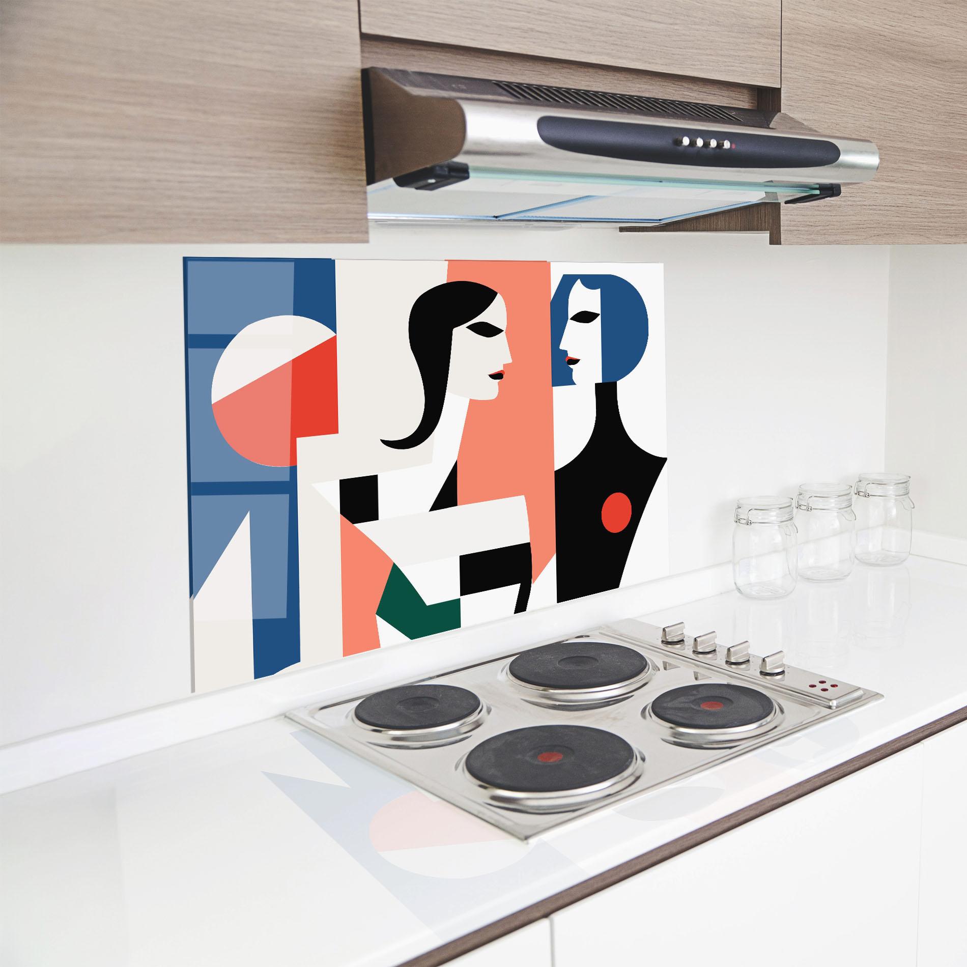 Стъклен панел за кухня Abstract Talk mockup 8