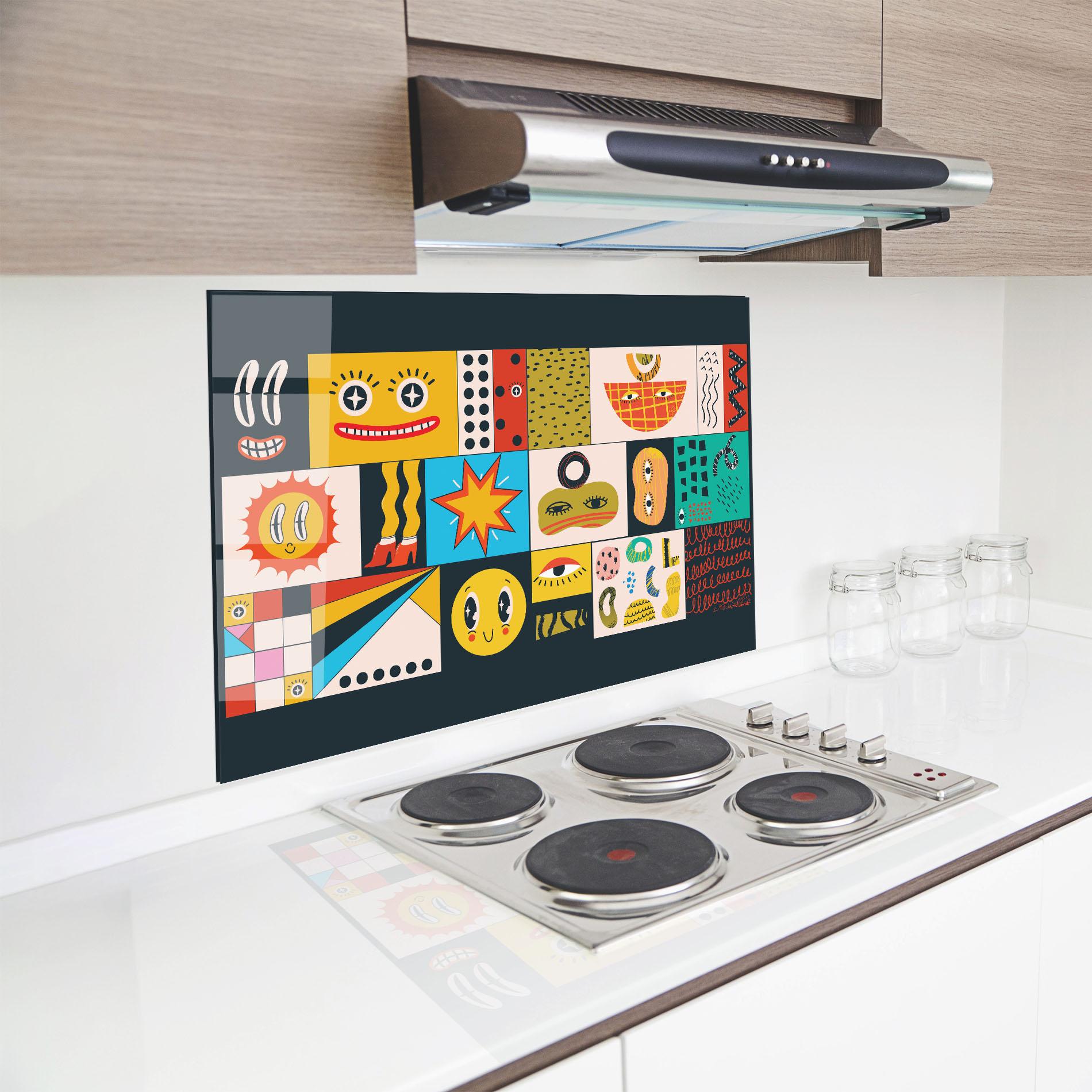 Стъклен панел за кухня Cool Eye Shape mockup 8