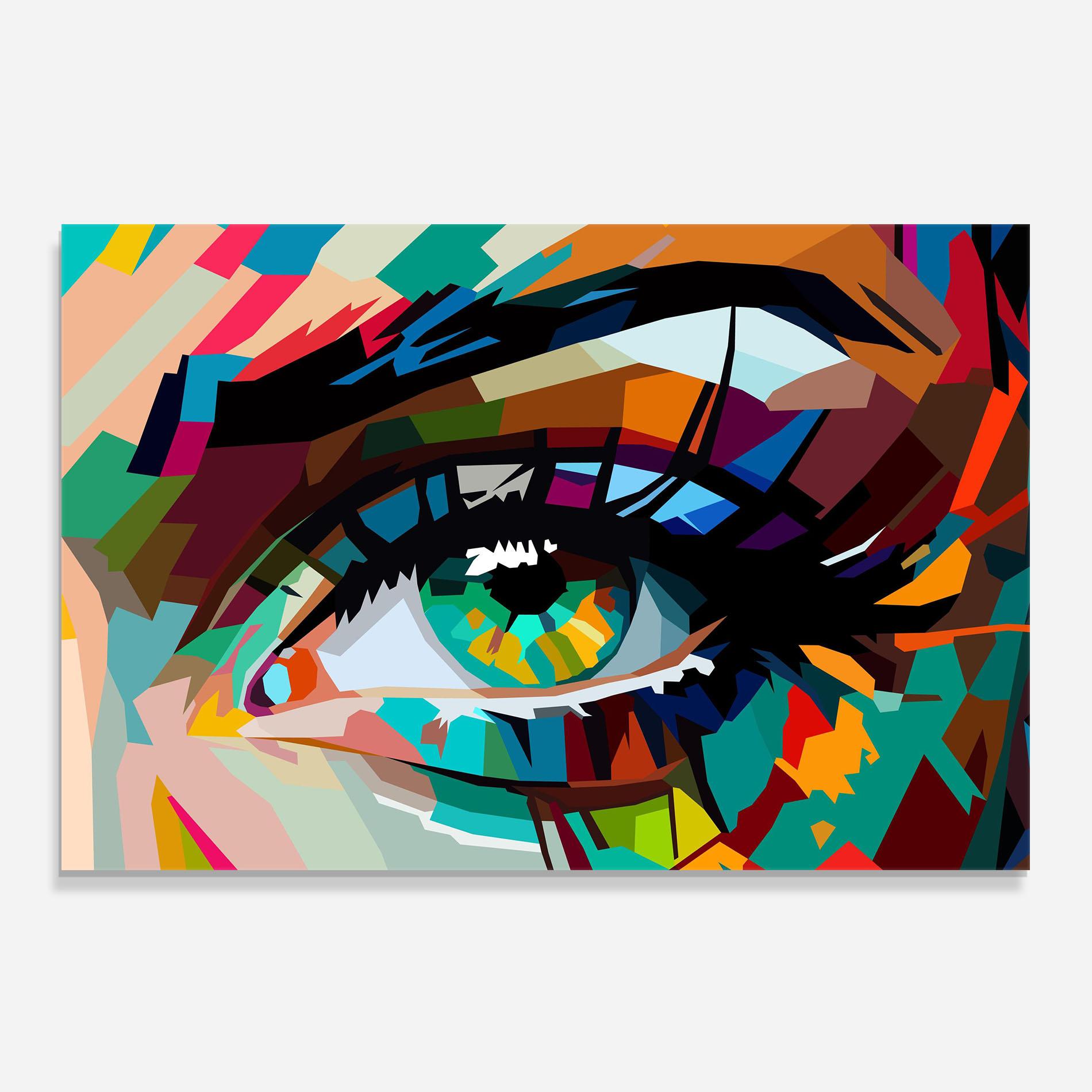 Стъклен панел за кухня Green Art Eye mockup 0