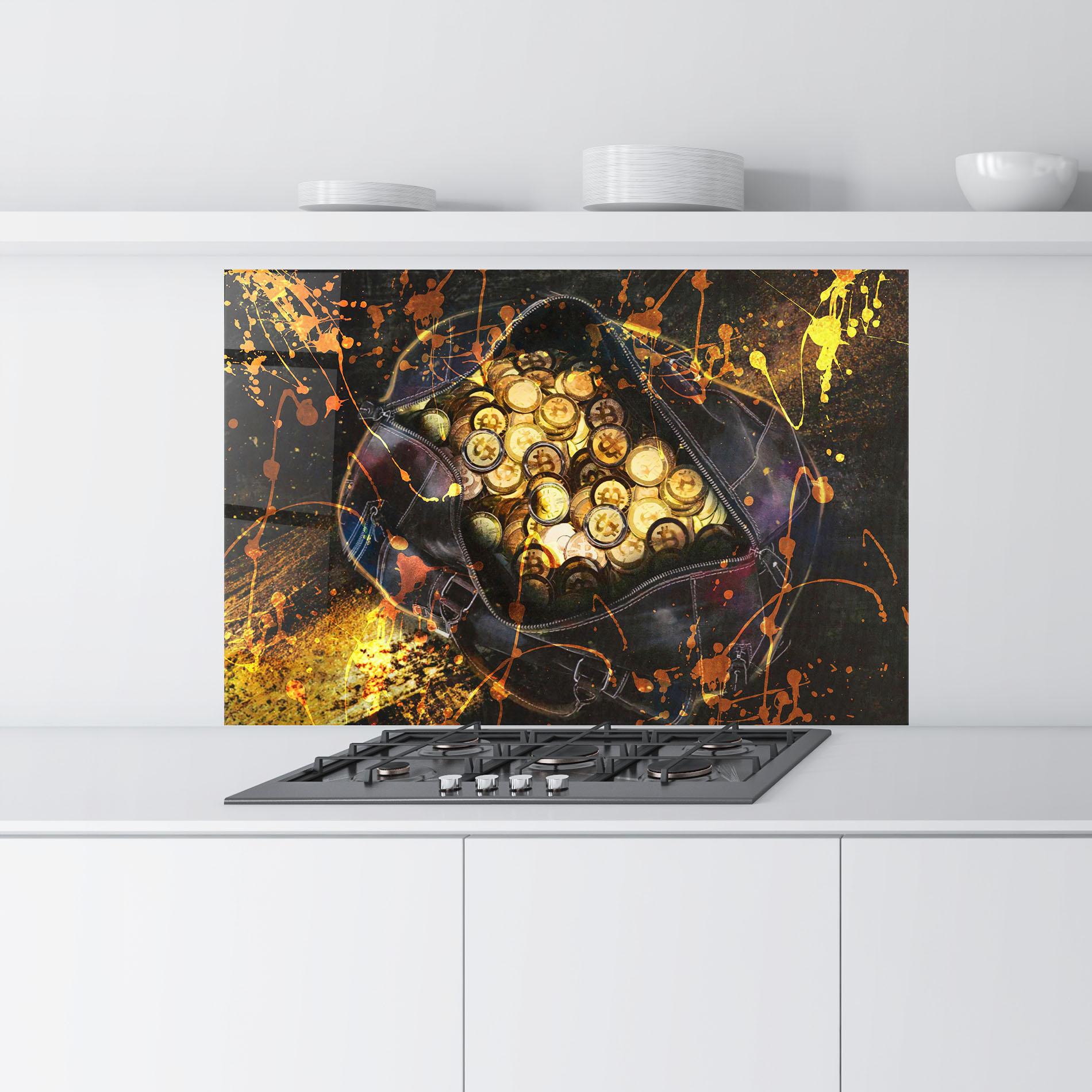 Стъклен панел за кухня Crypto Rich mockup 9