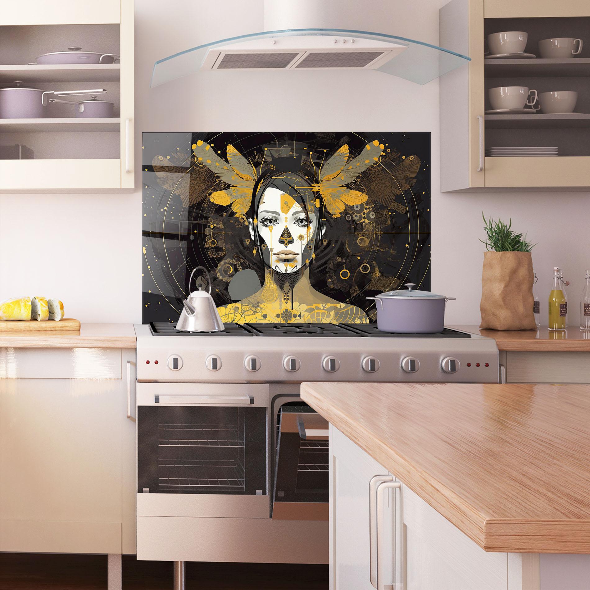 Стъклен панел за кухня Colorful Graphical Artwork mockup 1