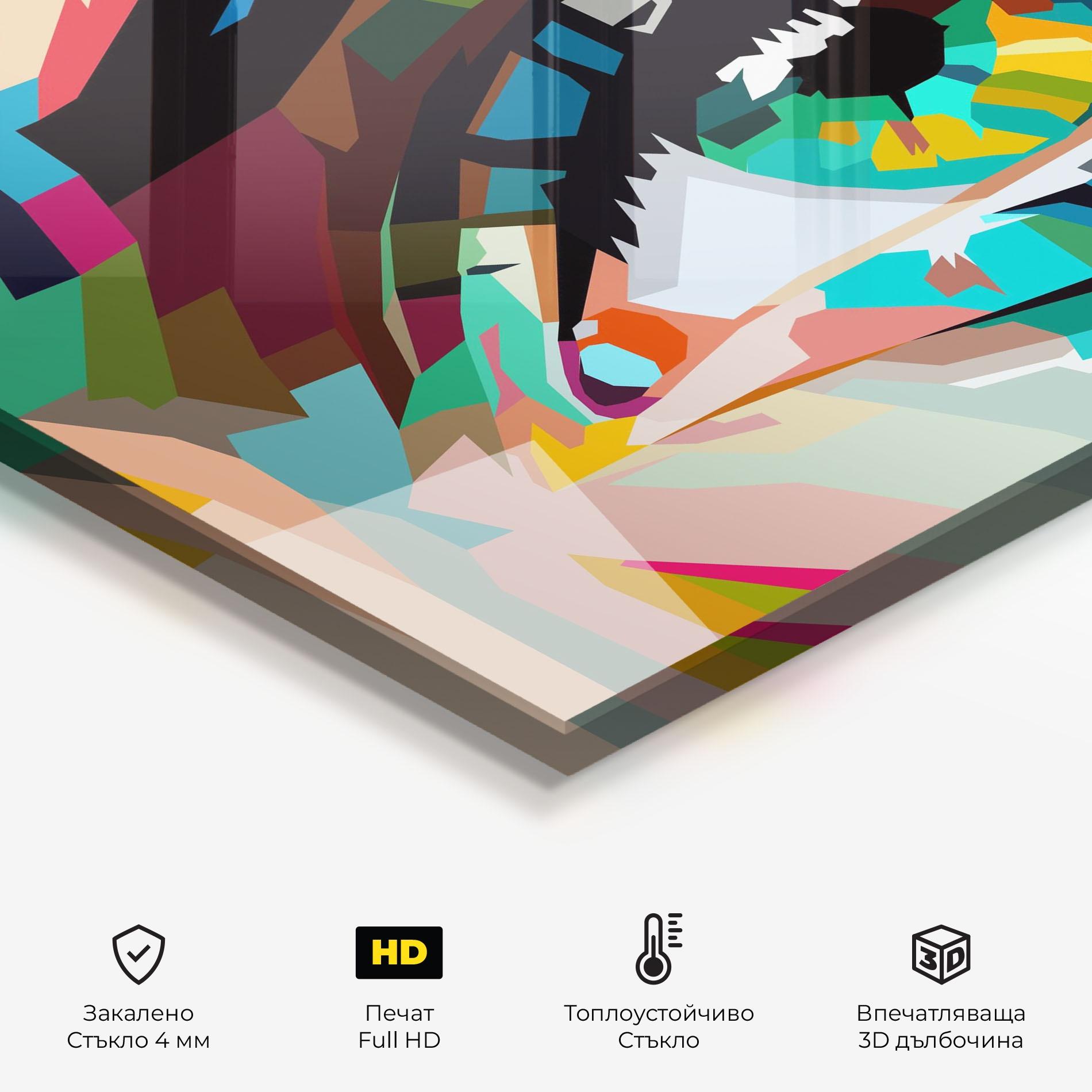 Стъклен панел за кухня Green Art Eye mockup 2