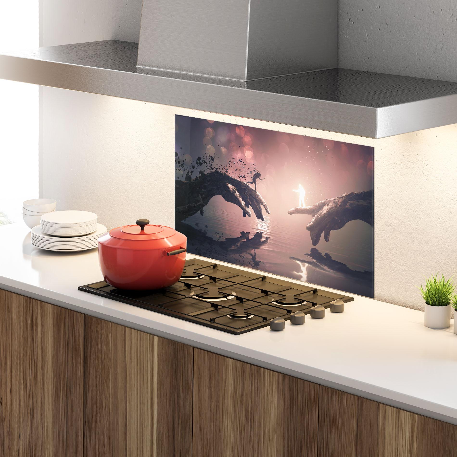 Стъклен панел за кухня Life Story mockup 4