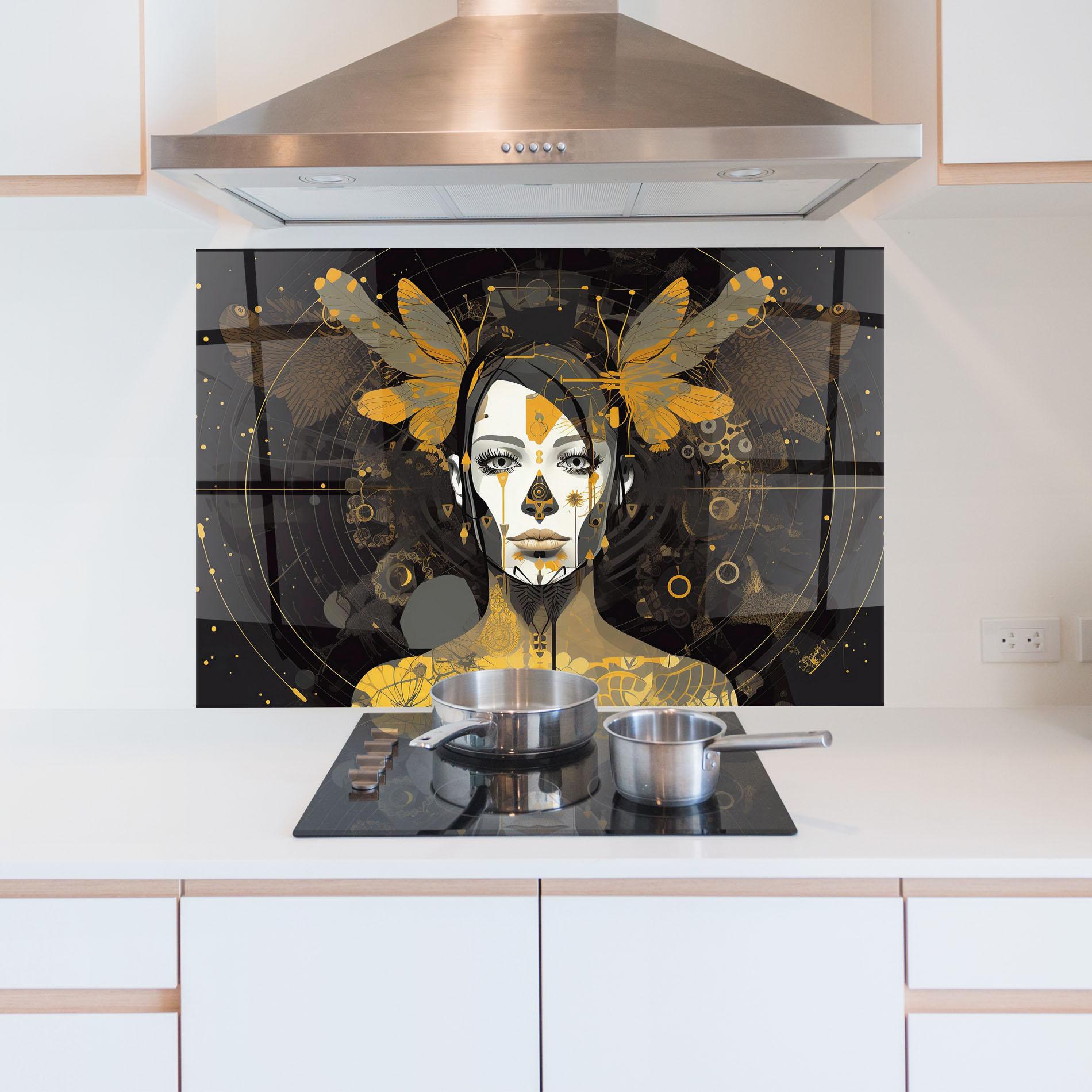 Стъклен панел за кухня Colorful Graphical Artwork mockup 5