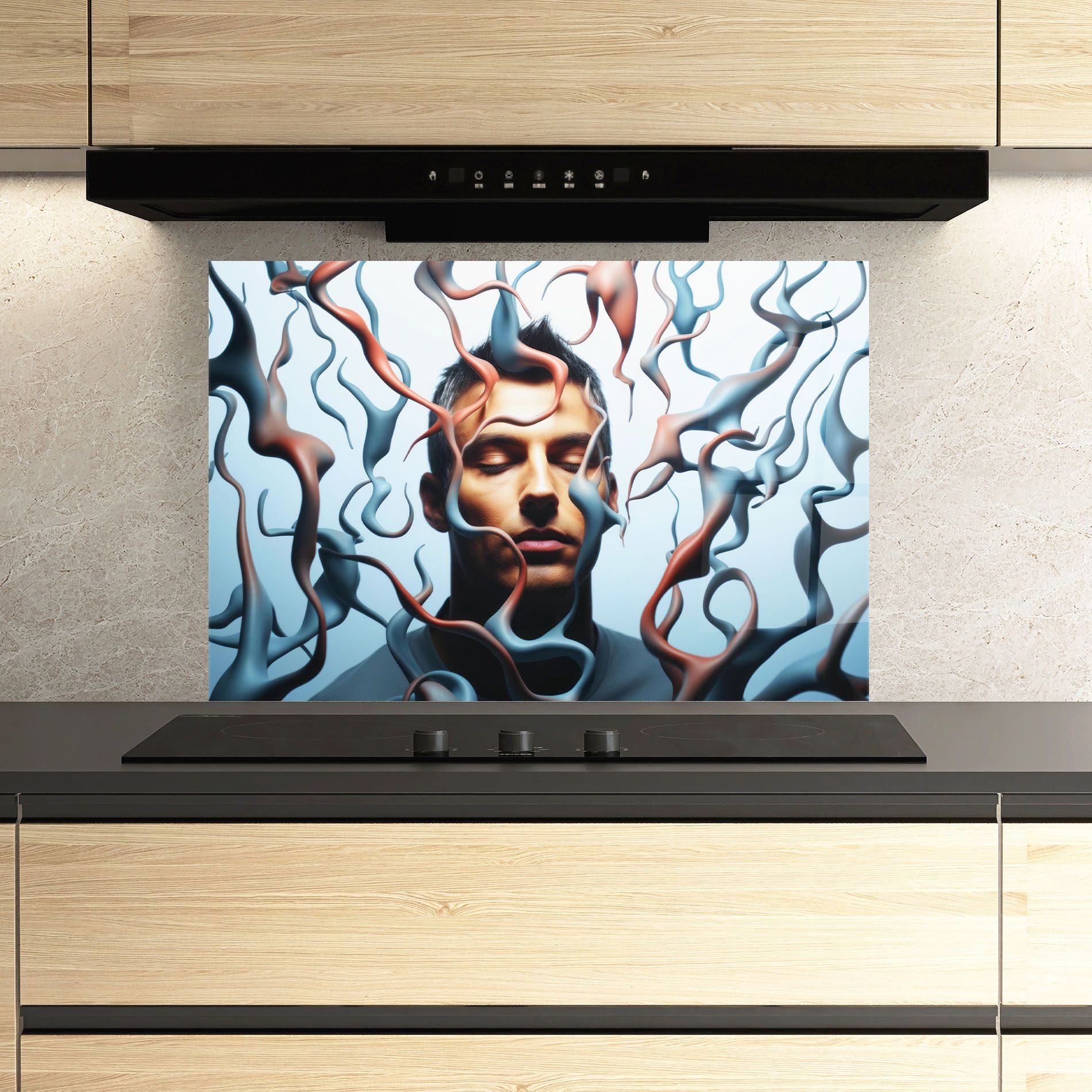 Blue Red Swirls mockup 3