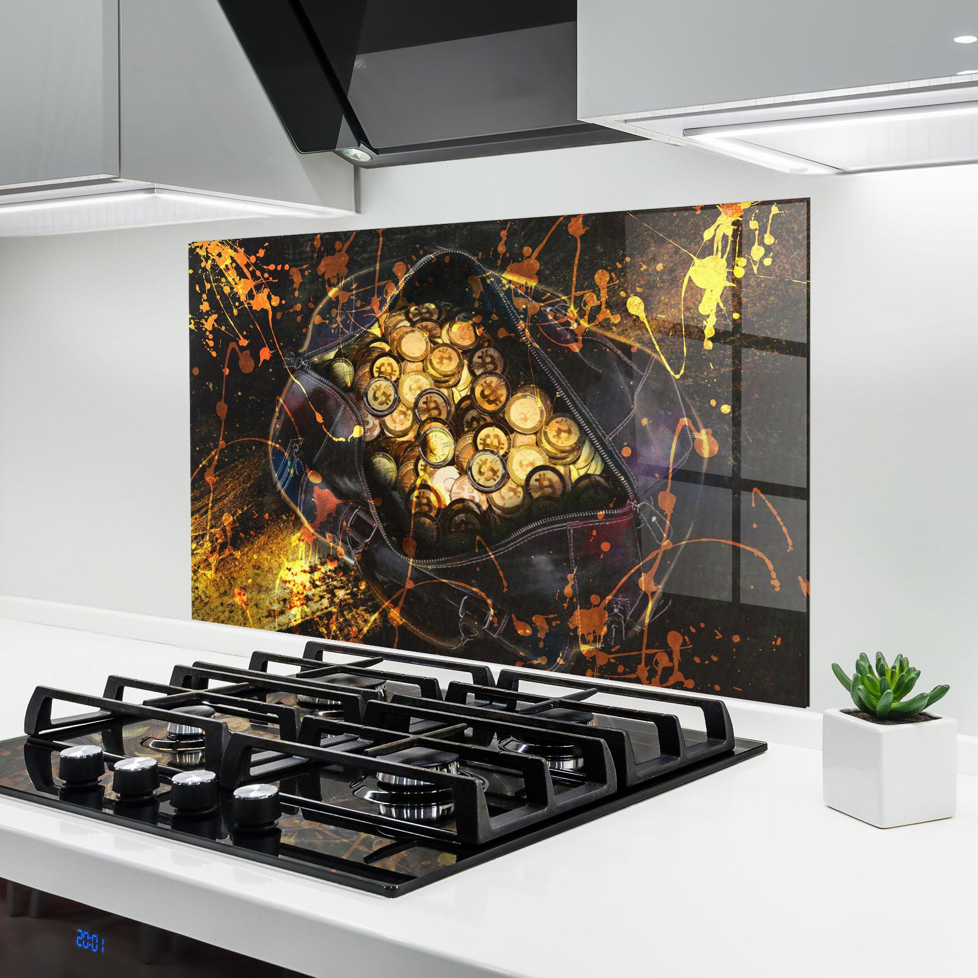 Стъклен панел за кухня Crypto Rich mockup 6