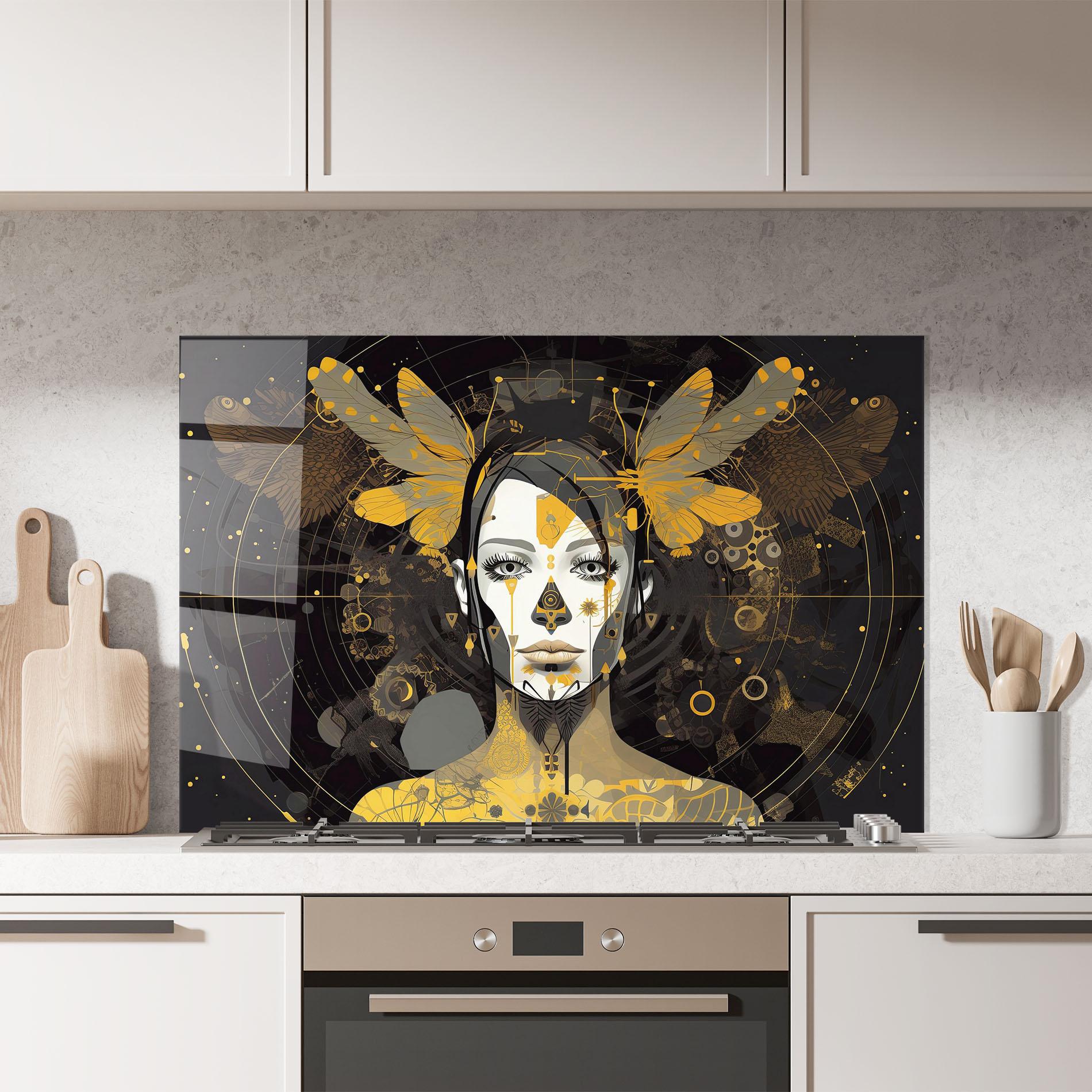 Стъклен панел за кухня Colorful Graphical Artwork mockup 7