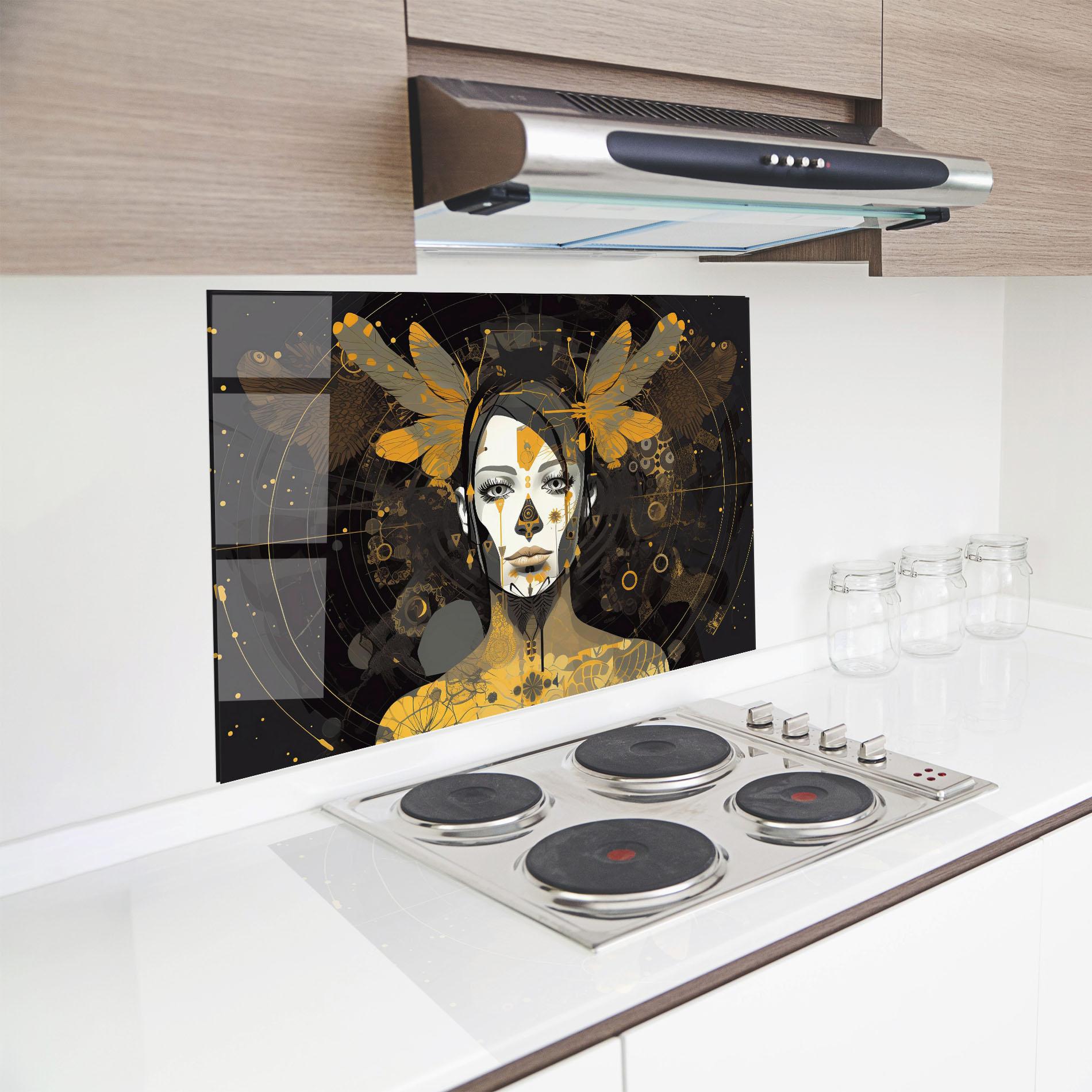 Стъклен панел за кухня Colorful Graphical Artwork mockup 8