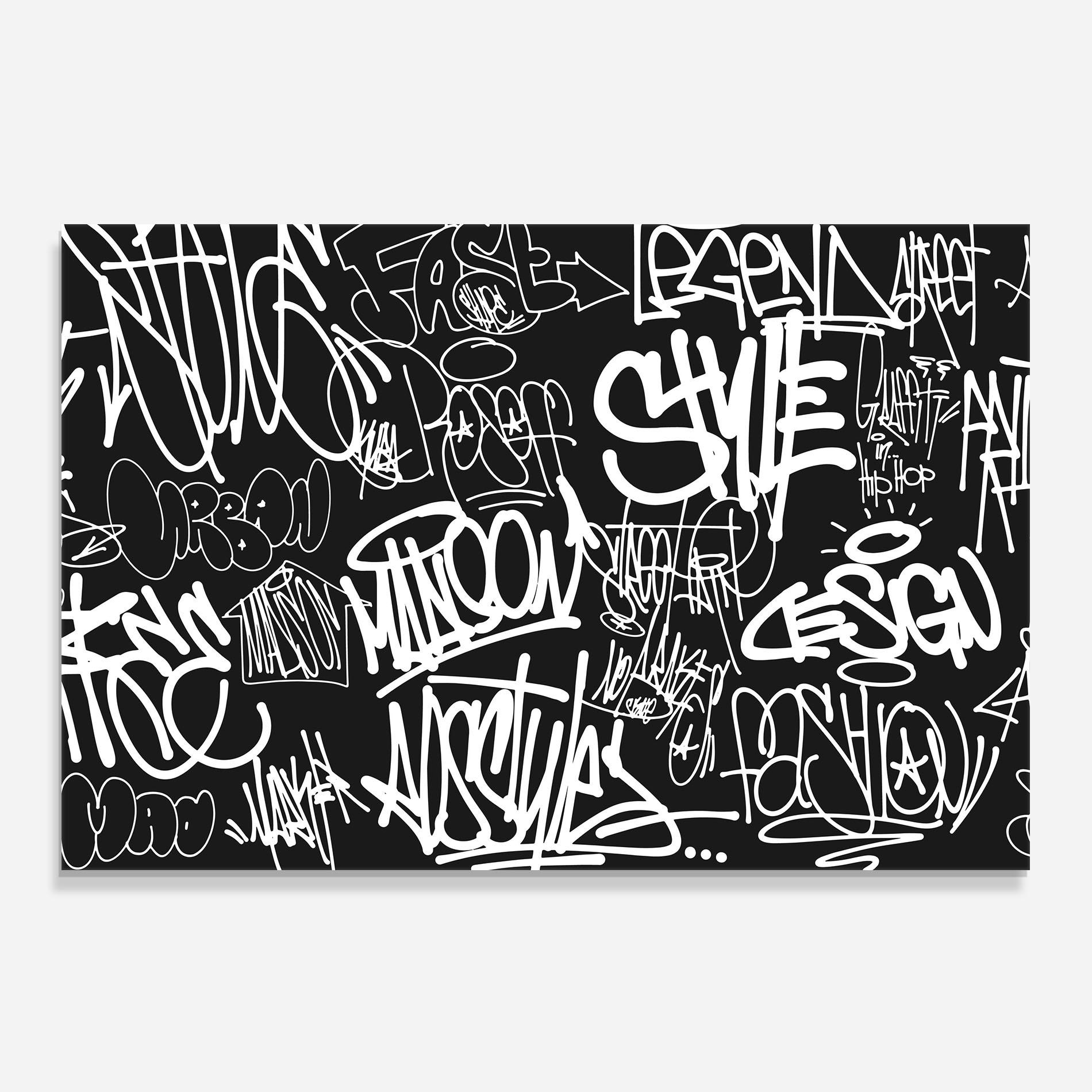 Стъклен панел за кухня Graffiti Tags mockup 0