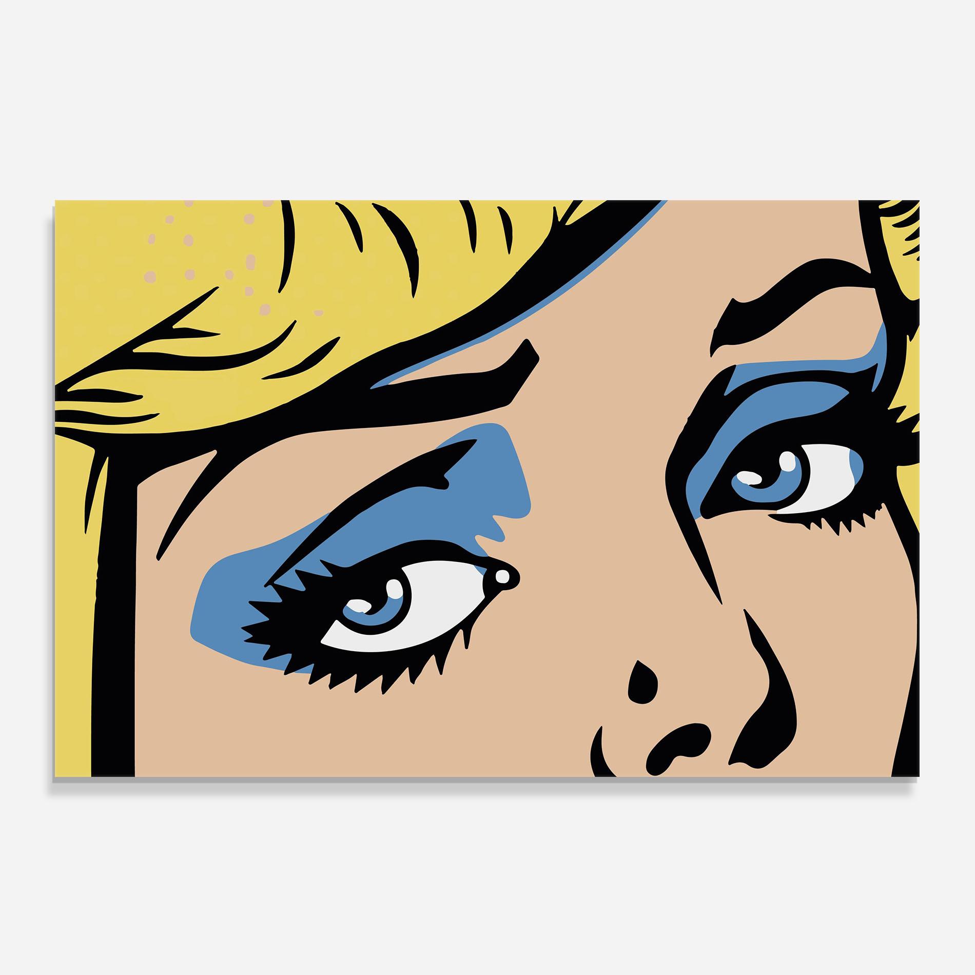 Стъклен панел за кухня Pop Blue Makeup mockup 0