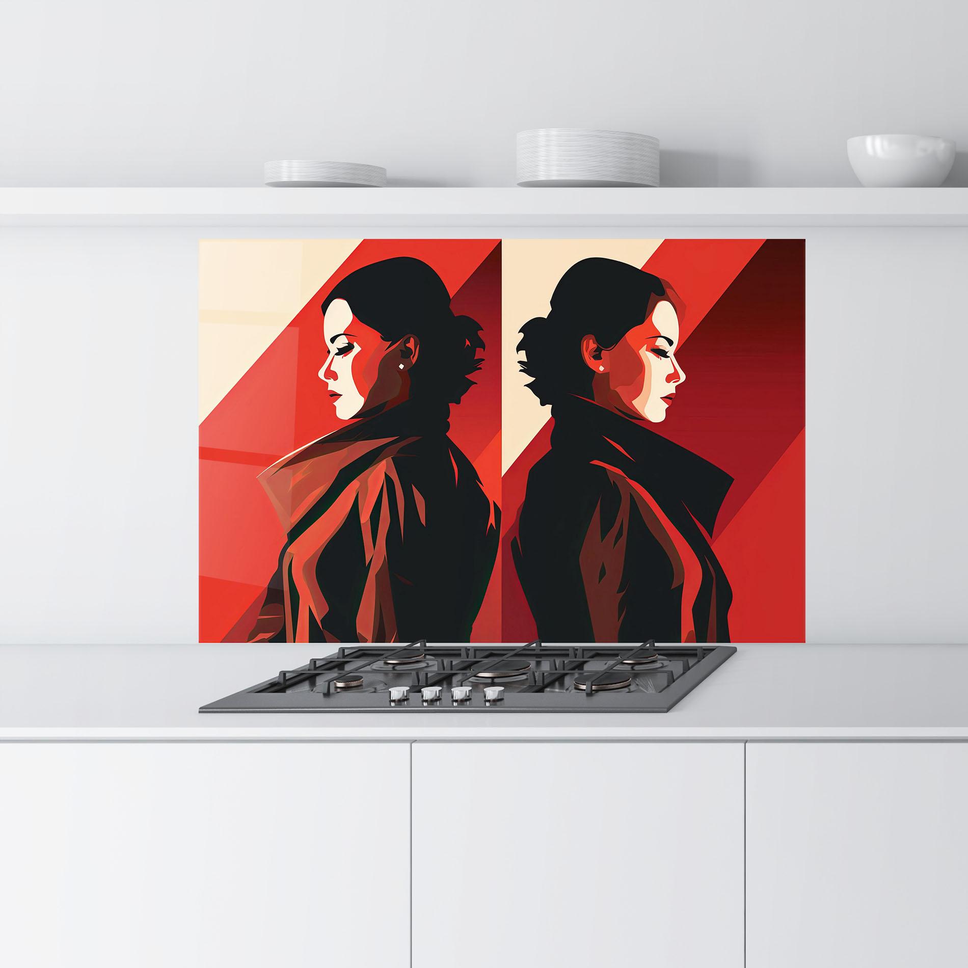 Стъклен панел за кухня Pop Outfit Lady mockup 9