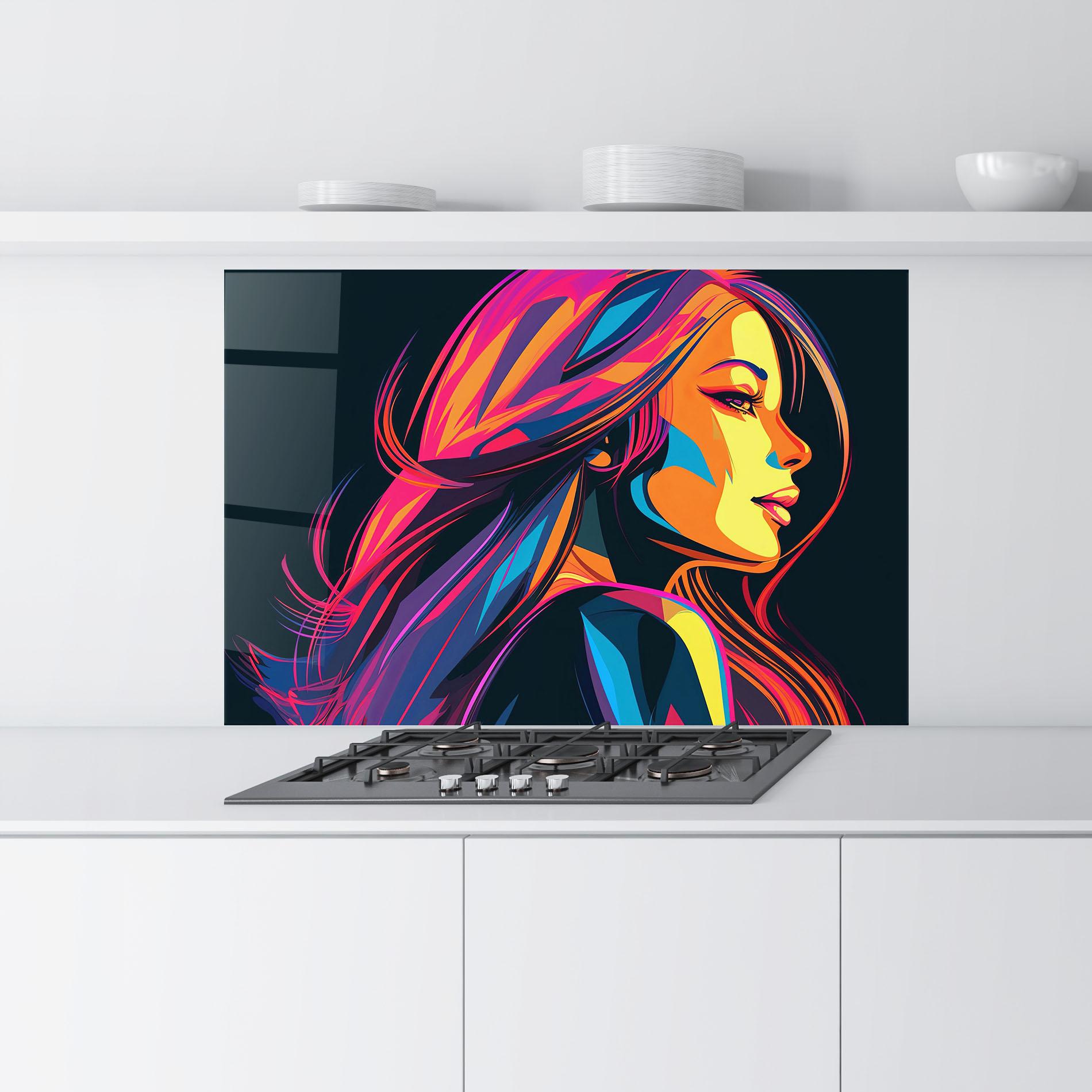 Стъклен панел за кухня Pop Worm Light mockup 9