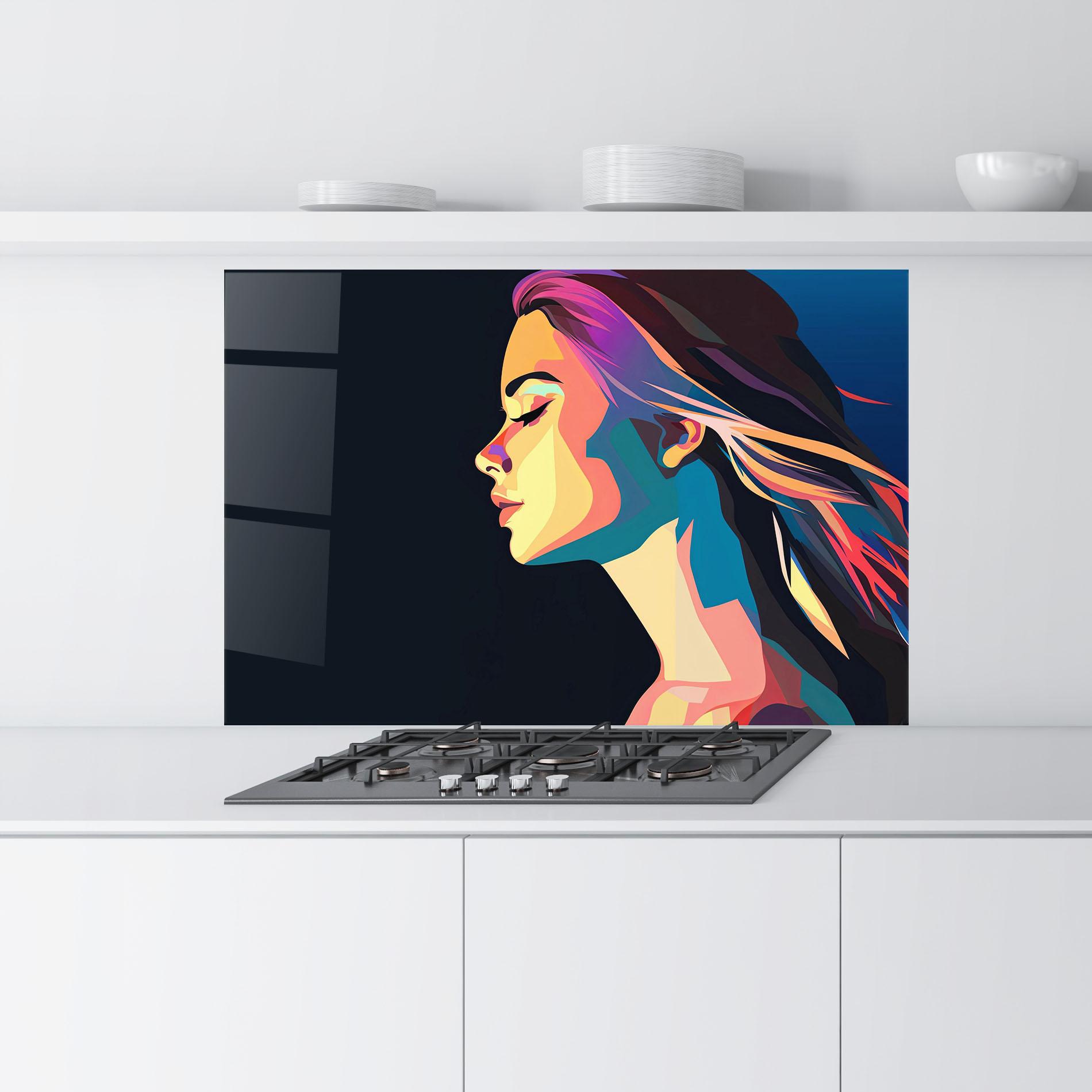 Стъклен панел за кухня Worm Pop Light mockup 9