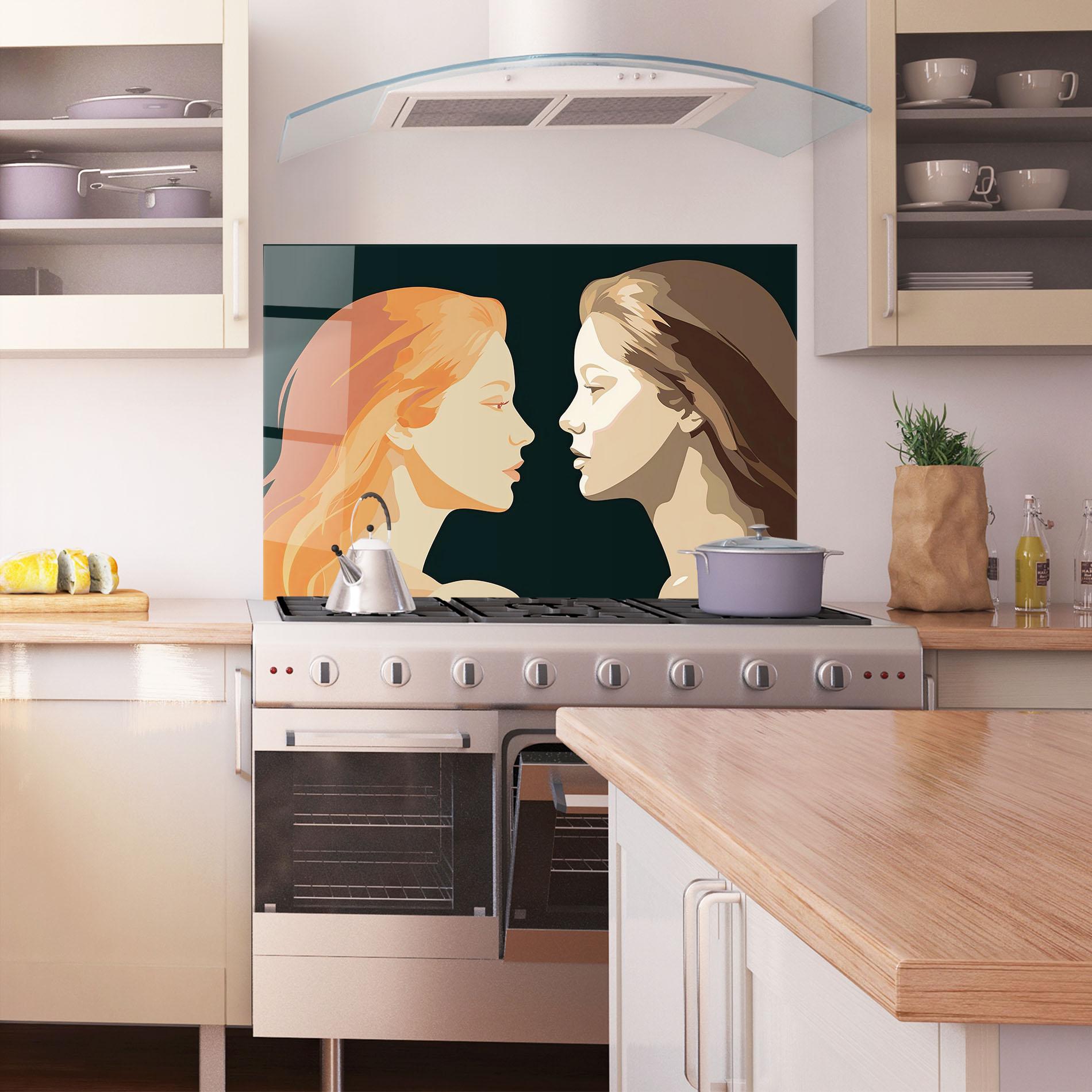 Стъклен панел за кухня Orange Pop Girl mockup 1