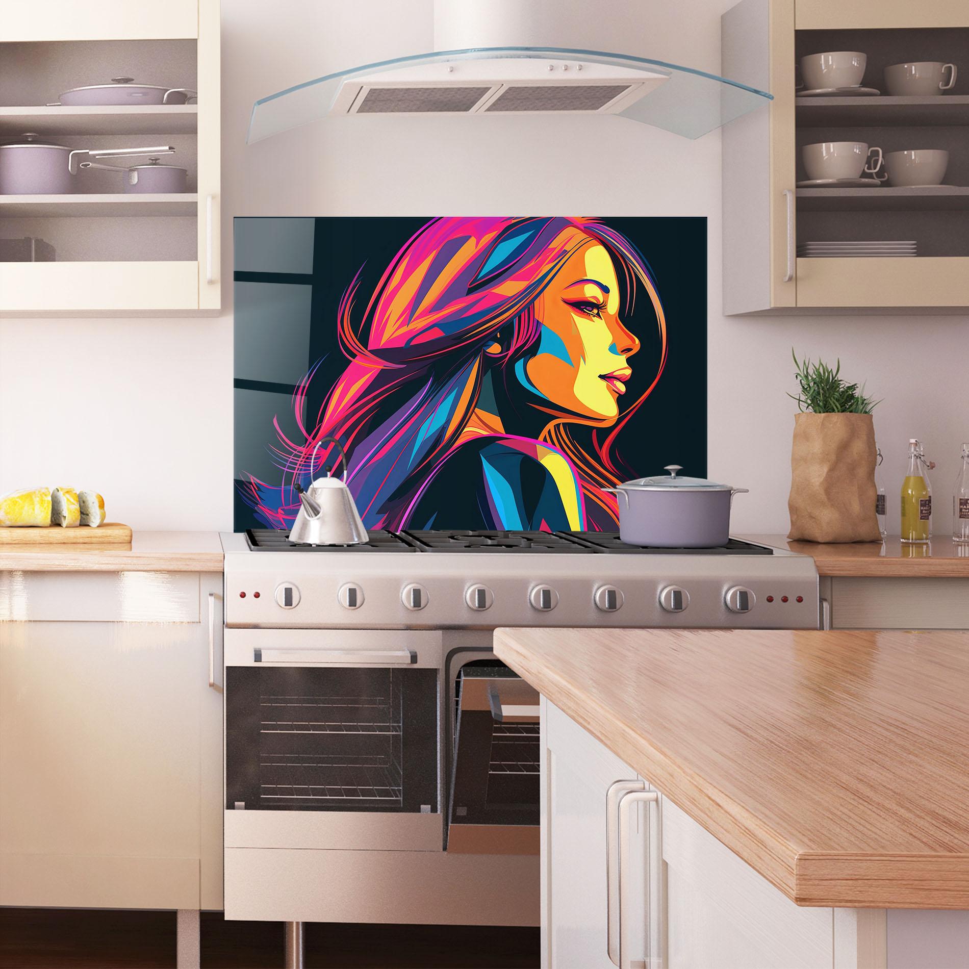 Стъклен панел за кухня Pop Worm Light mockup 1