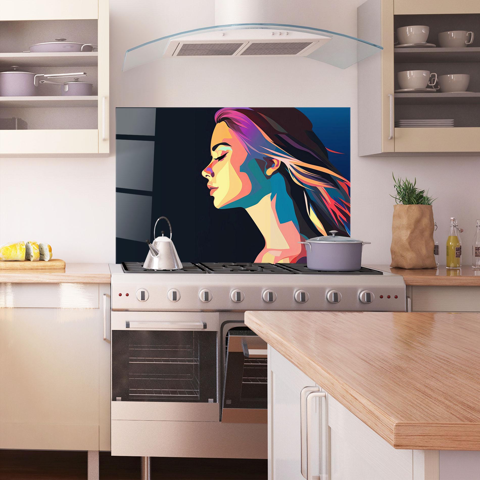 Стъклен панел за кухня Worm Pop Light mockup 1