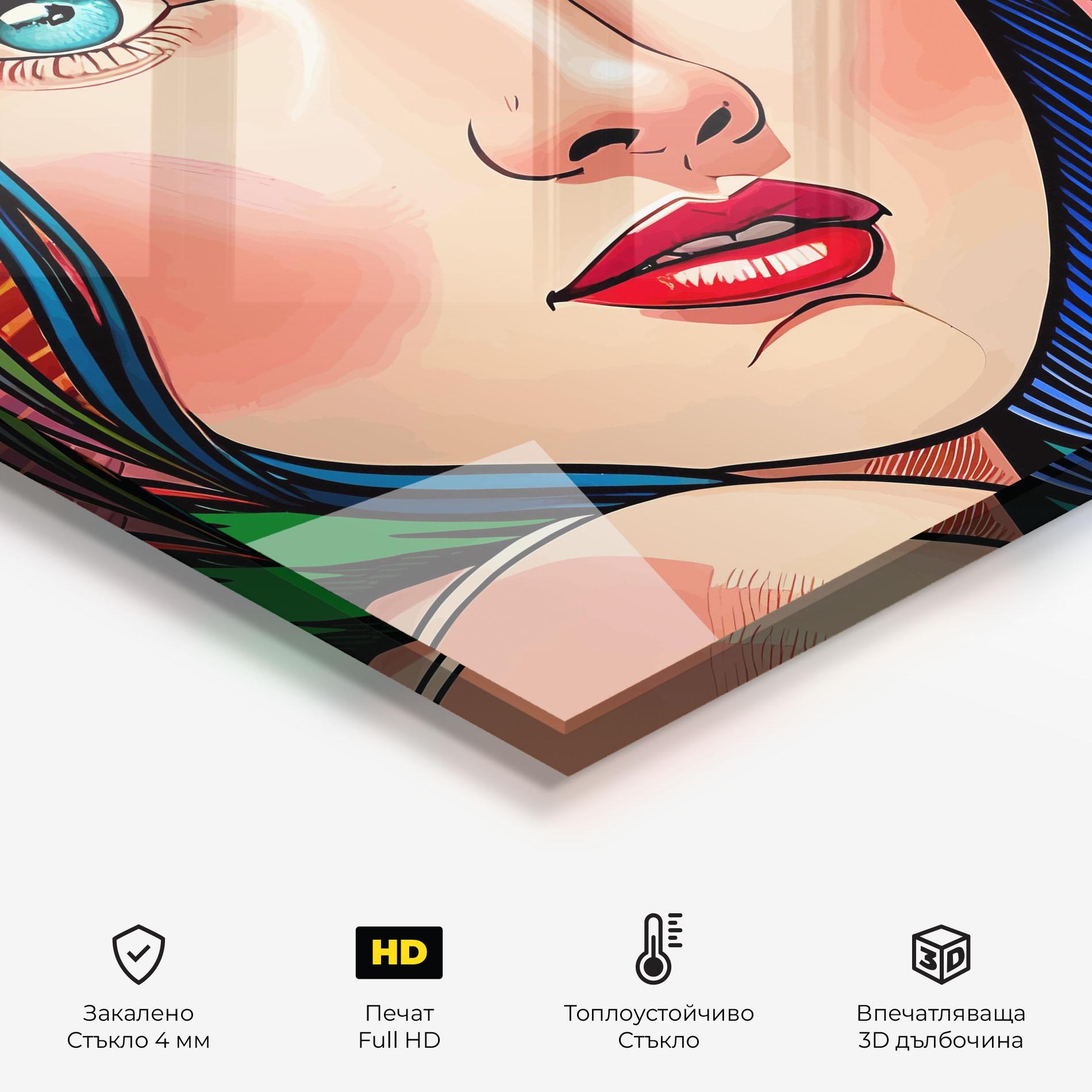 Стъклен панел за кухня Big Pop Eyes mockup 2