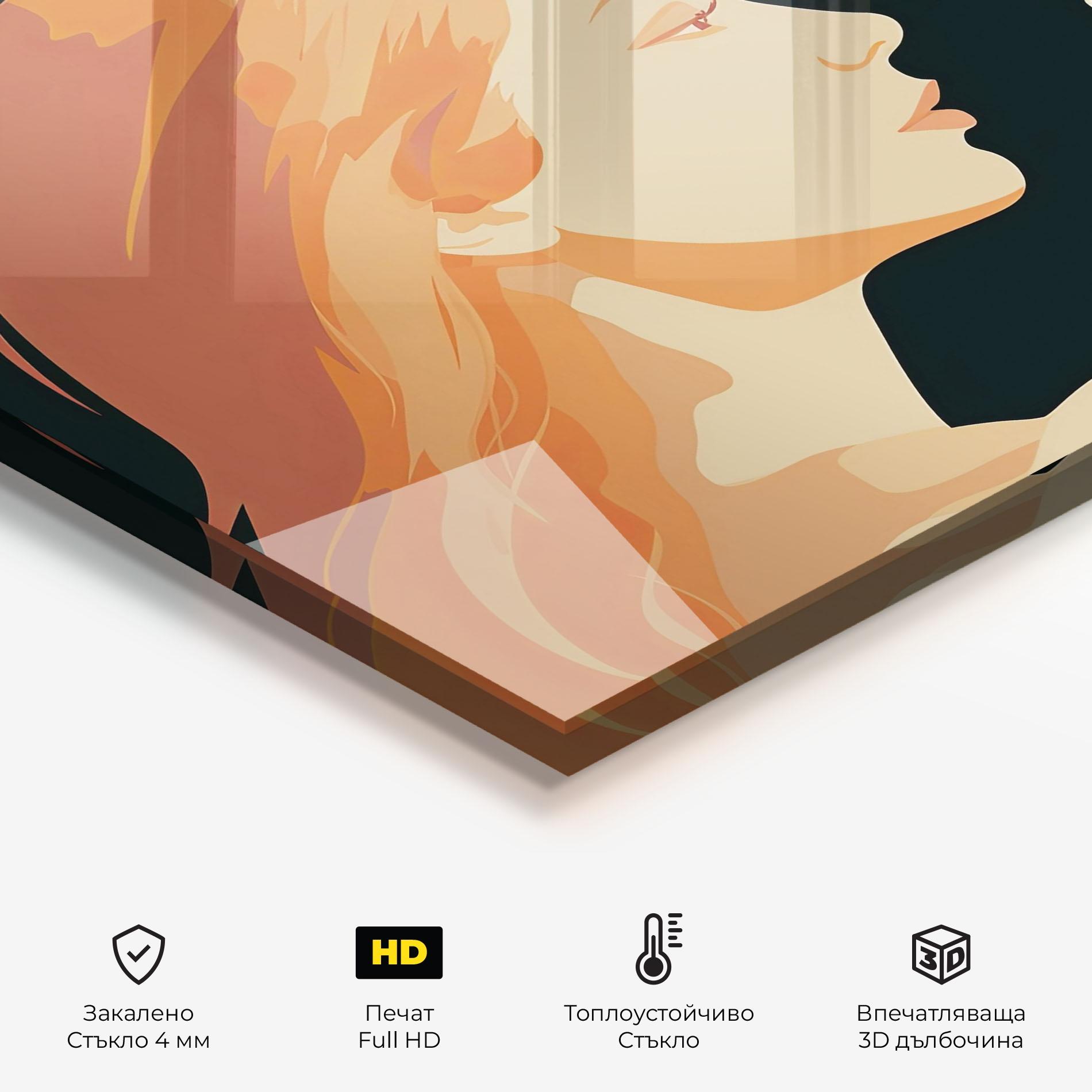 Стъклен панел за кухня Orange Pop Girl mockup 2