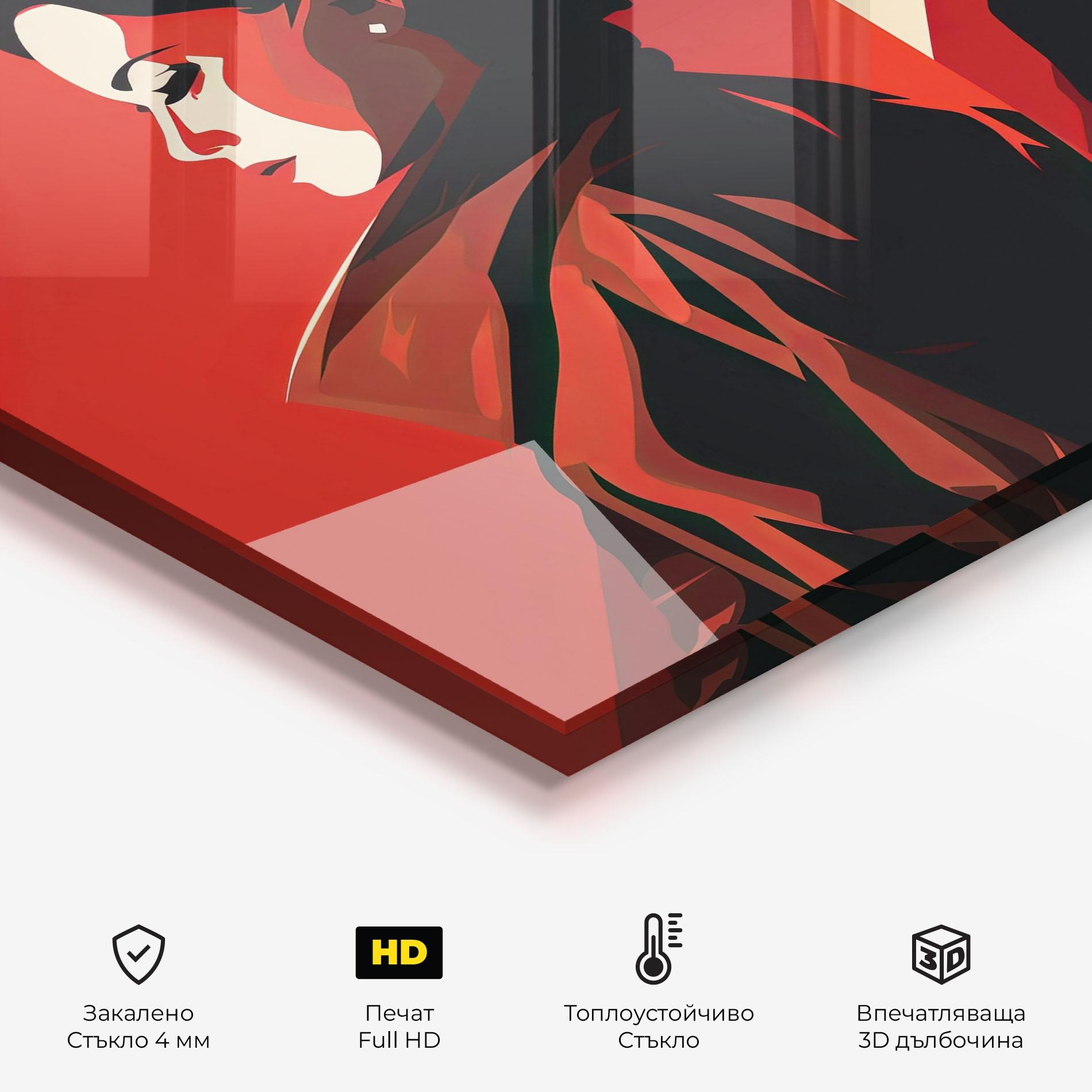 Стъклен панел за кухня Pop Outfit Lady mockup 2