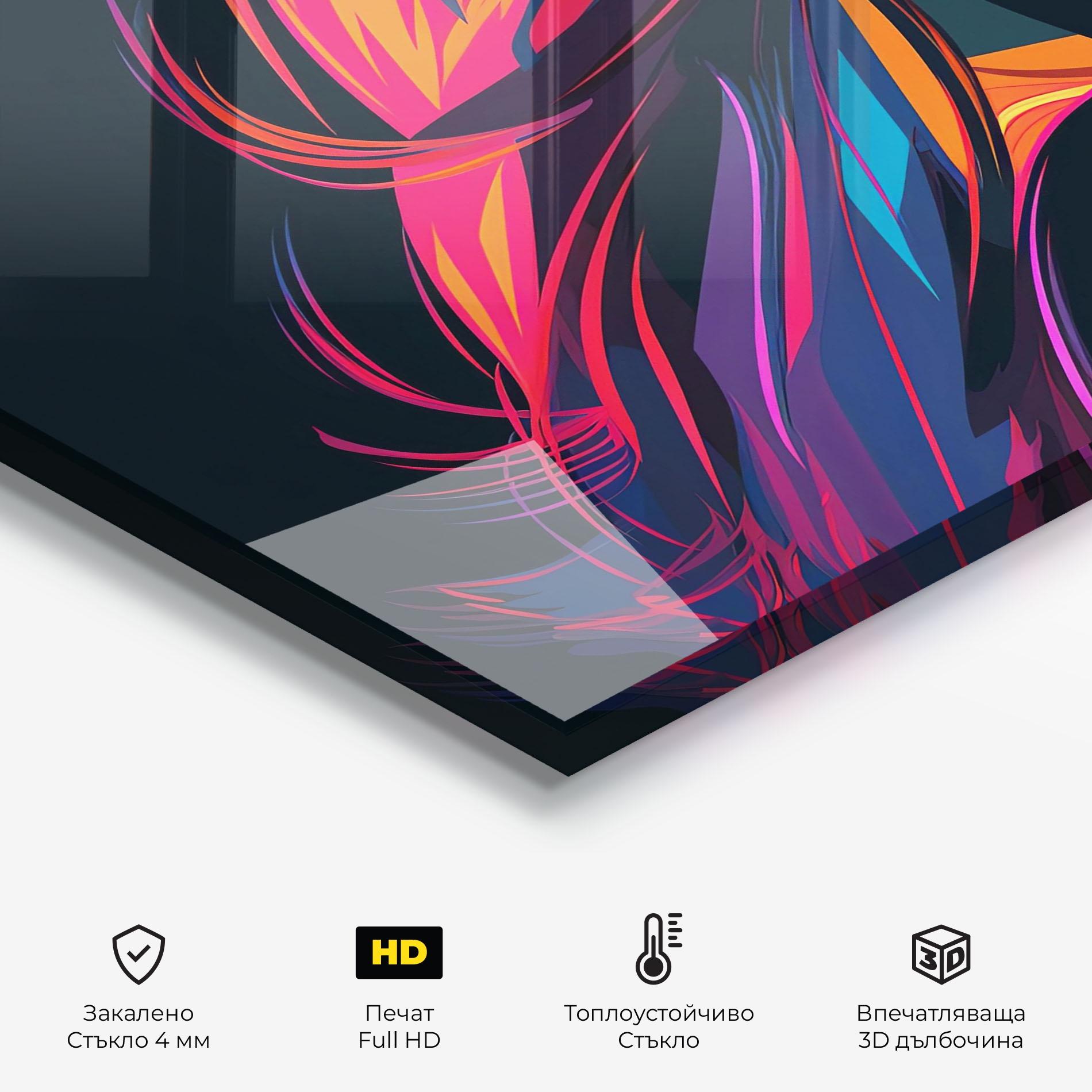 Стъклен панел за кухня Pop Worm Light mockup 2