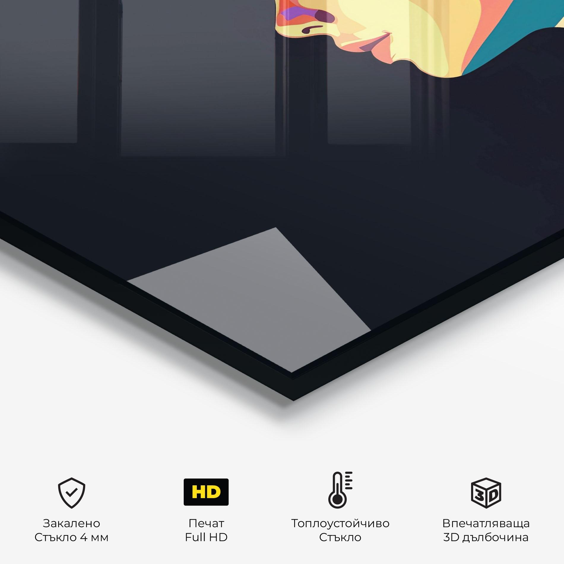 Стъклен панел за кухня Worm Pop Light mockup 2