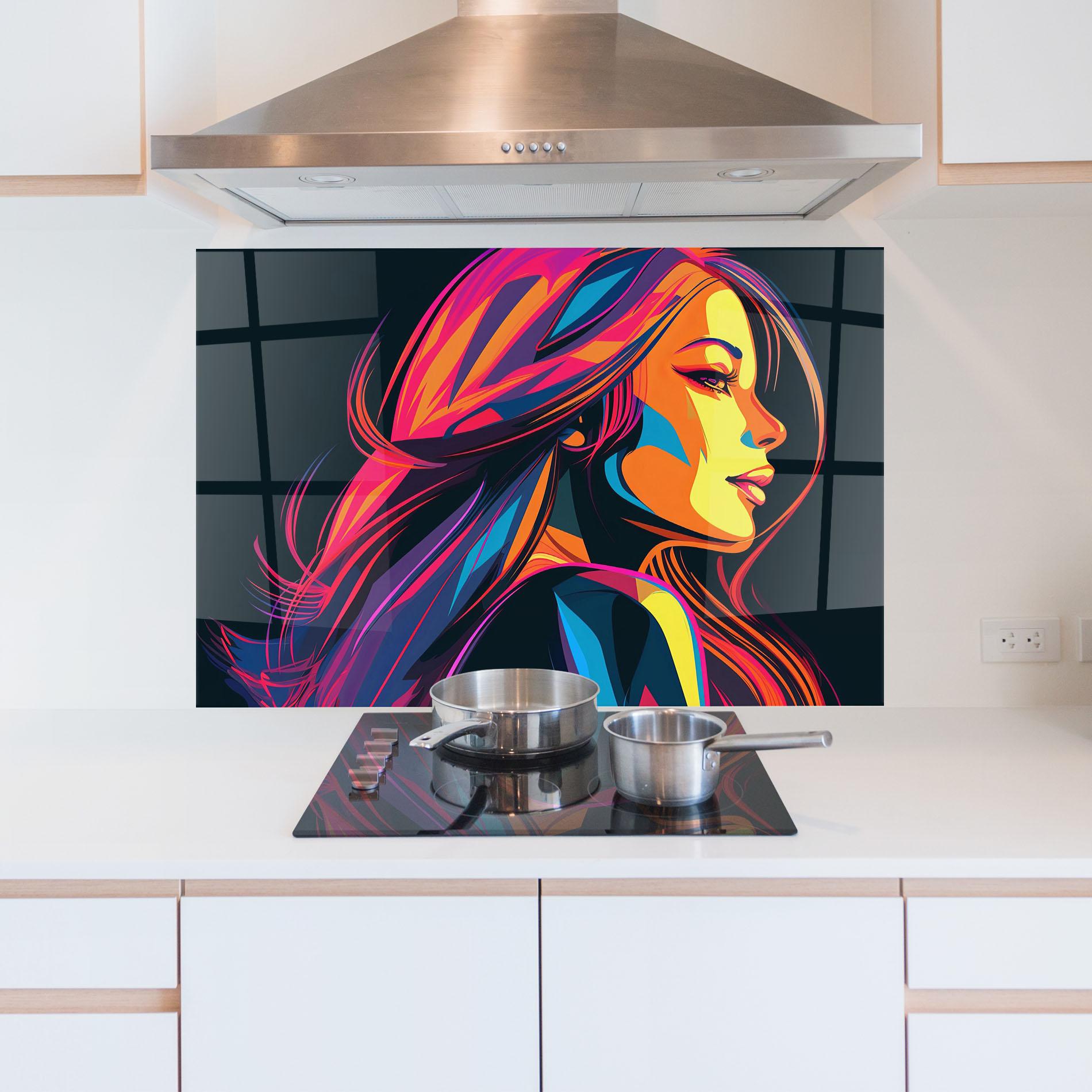 Стъклен панел за кухня Pop Worm Light mockup 5