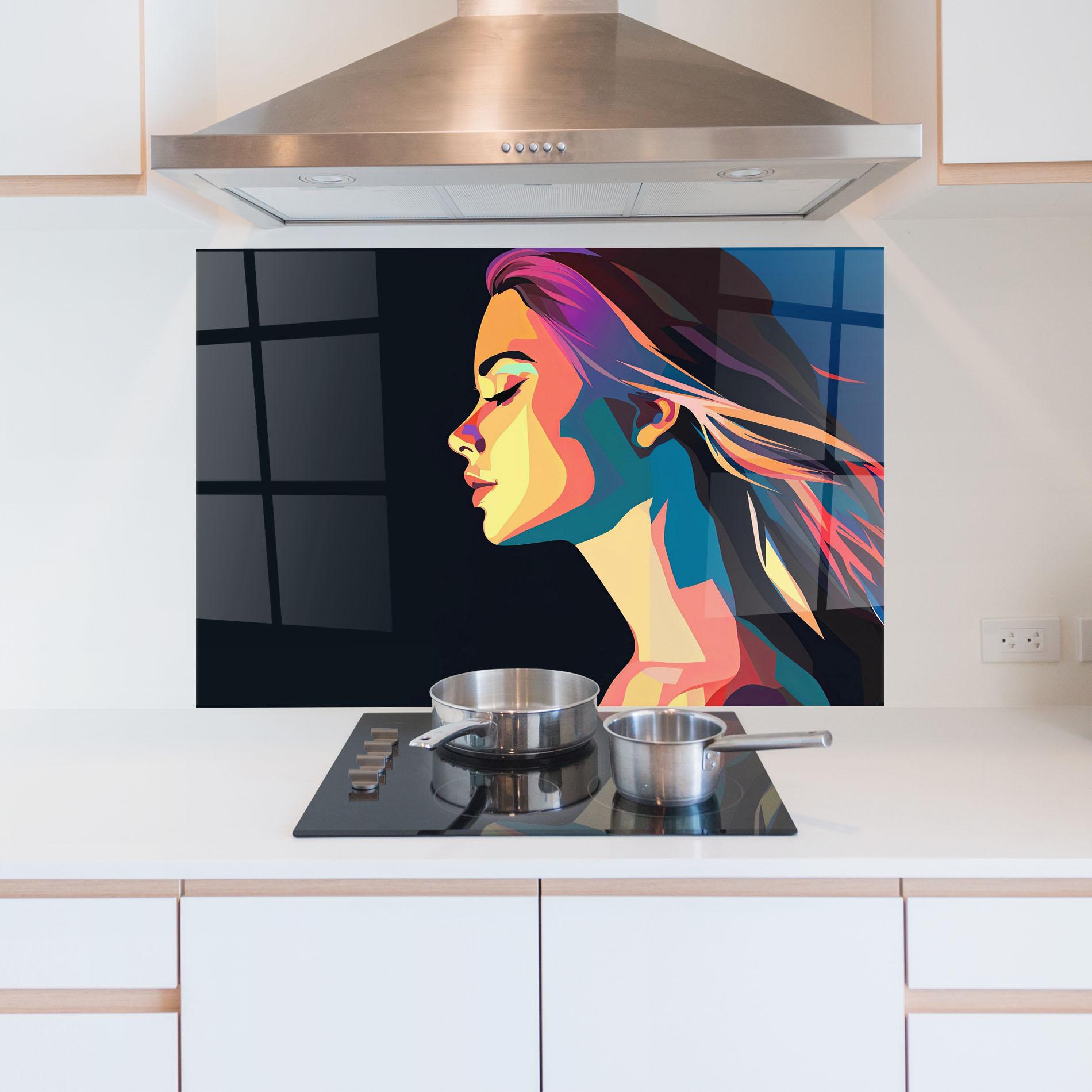 Стъклен панел за кухня Worm Pop Light mockup 5