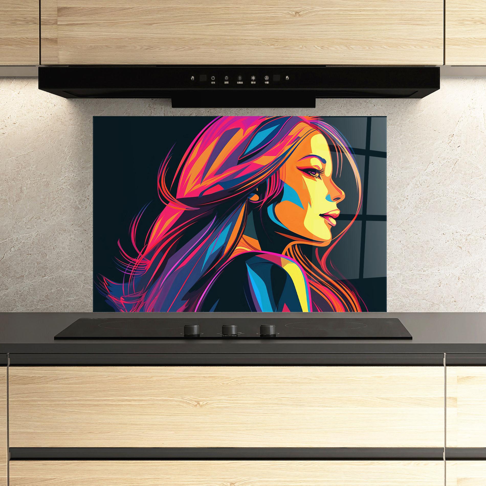 Стъклен панел за кухня Pop Worm Light mockup 3