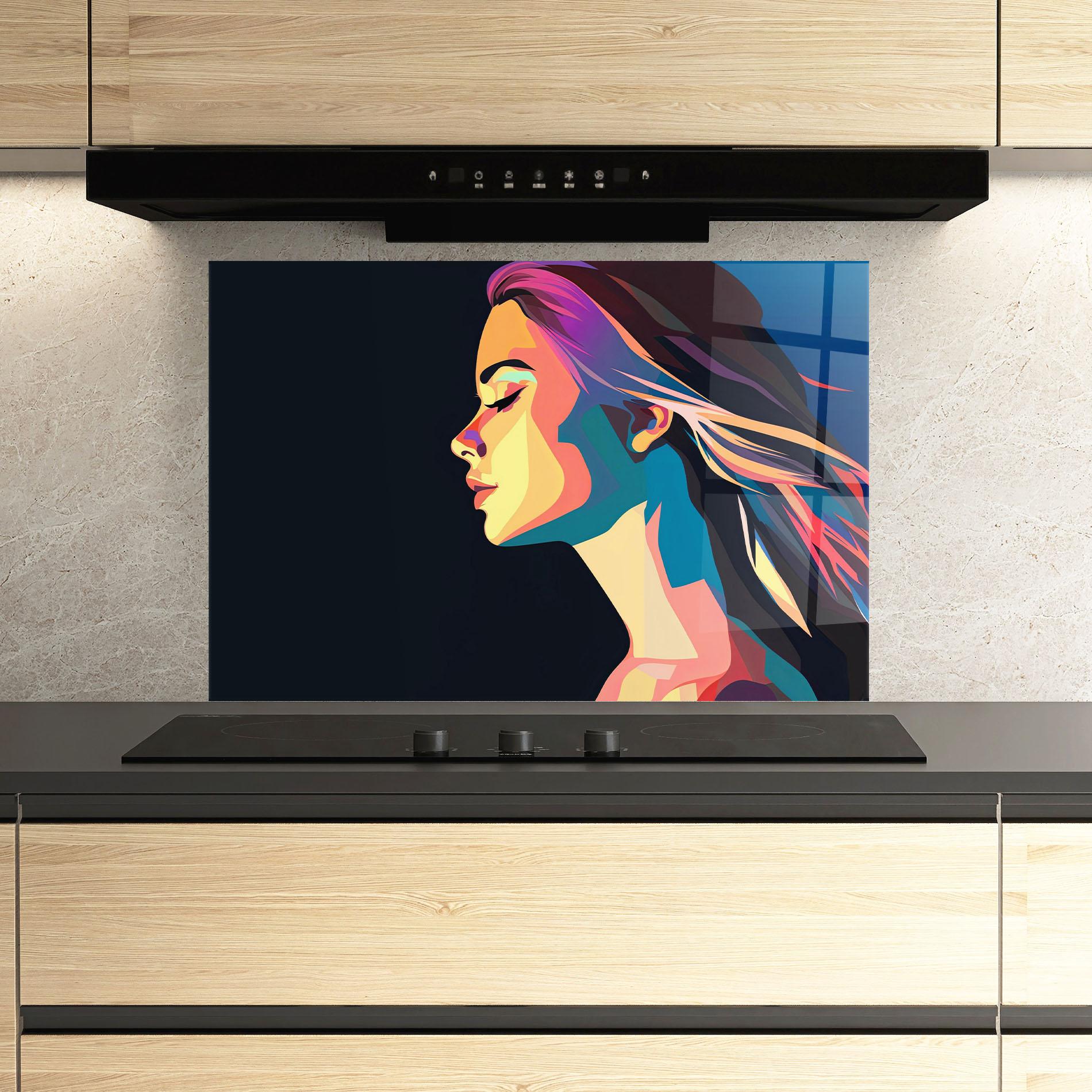 Стъклен панел за кухня Worm Pop Light mockup 3