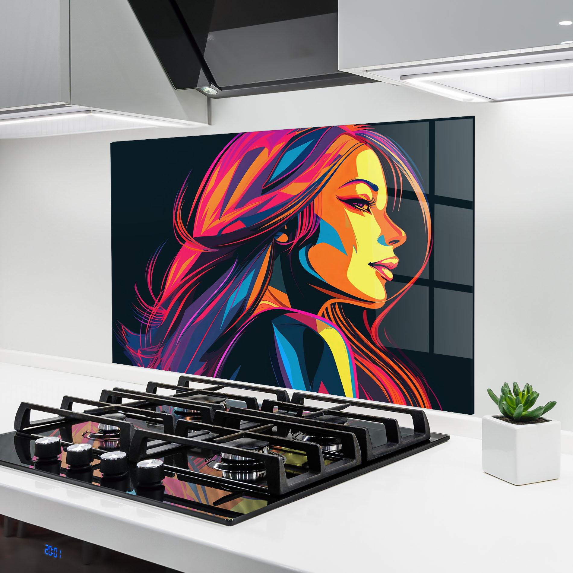 Стъклен панел за кухня Pop Worm Light mockup 6