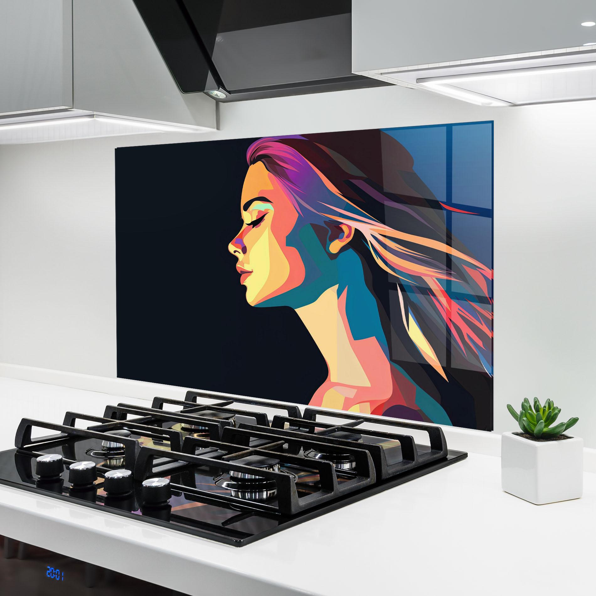 Стъклен панел за кухня Worm Pop Light mockup 6