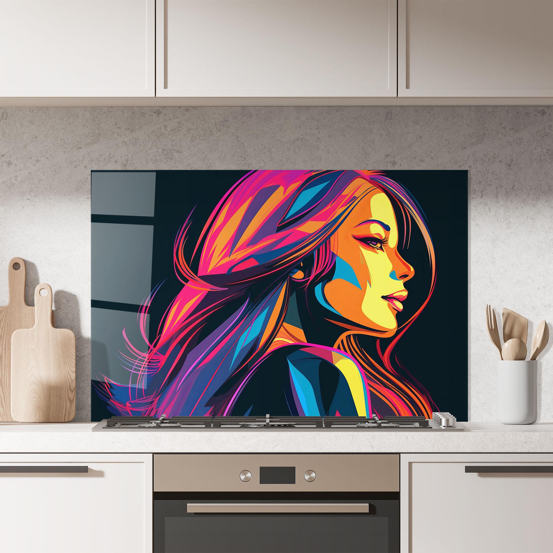 Стъклен панел за кухня Pop Worm Light mockup 7